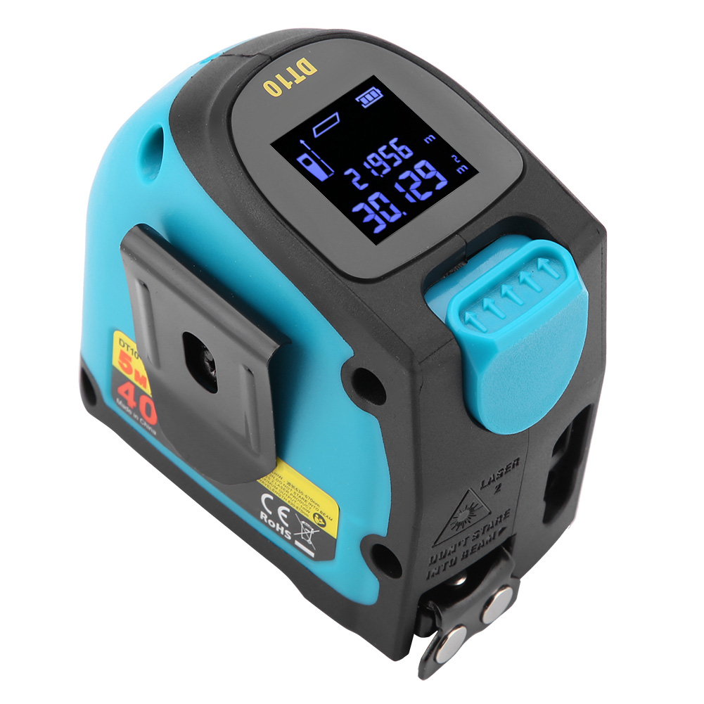 Dt10 2-in-1 Digitales Maßband Mit Usb-ladefunktion, 5 M, 40 M Lcd-laser-entfernungsmesser