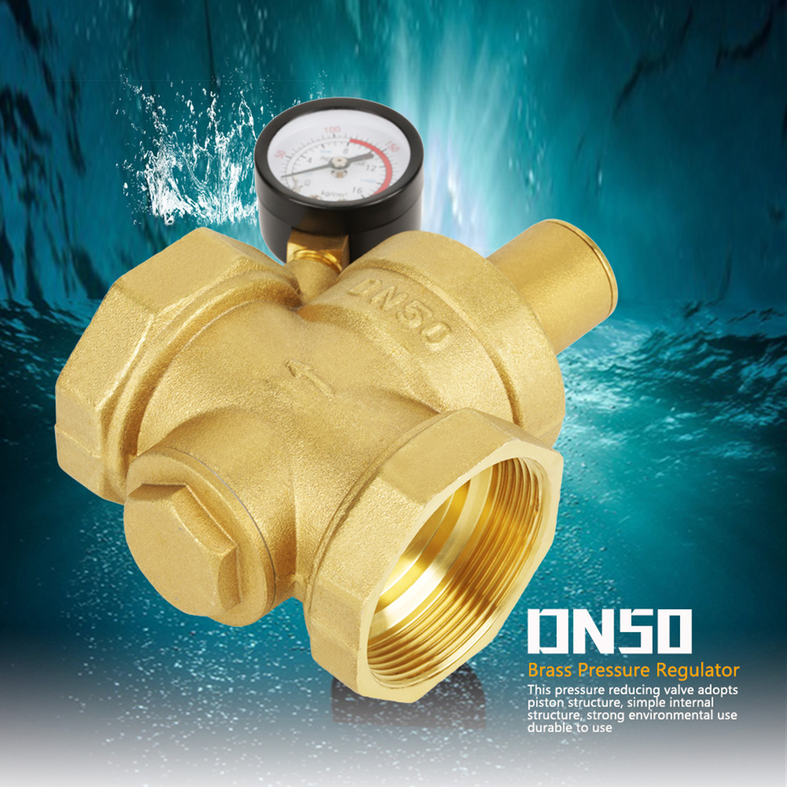 Dn50 Messing-wasserdruckminderungsventil Mit Einstellbarem Manometer Und Optimierter Durchflussrate