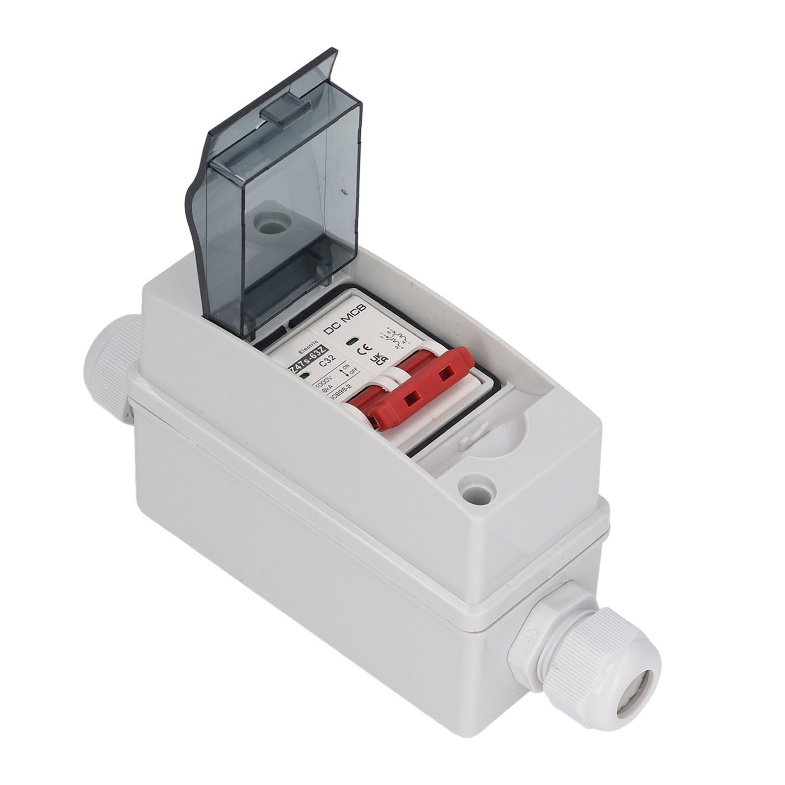 Miniatur-leistungsschalter 2p 32a Ip65 Wasserdicht Mit Transparenter Abdeckung, 1000v Pv-schutz Für Wohnmobile