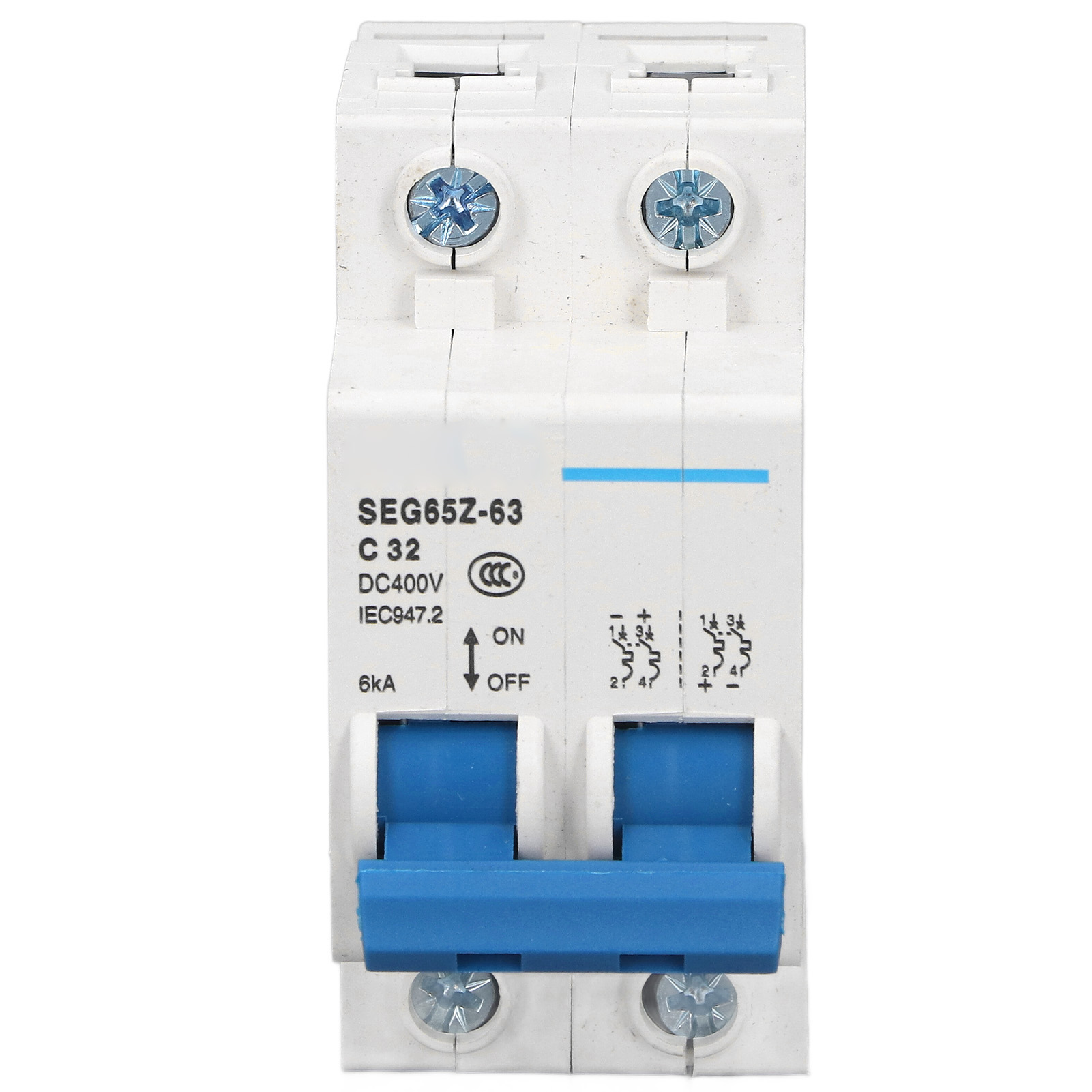 Modularer 2p 6ka 400v C32 32a Pneumatischer Leistungsschalter Für Photovoltaik-solarmodule