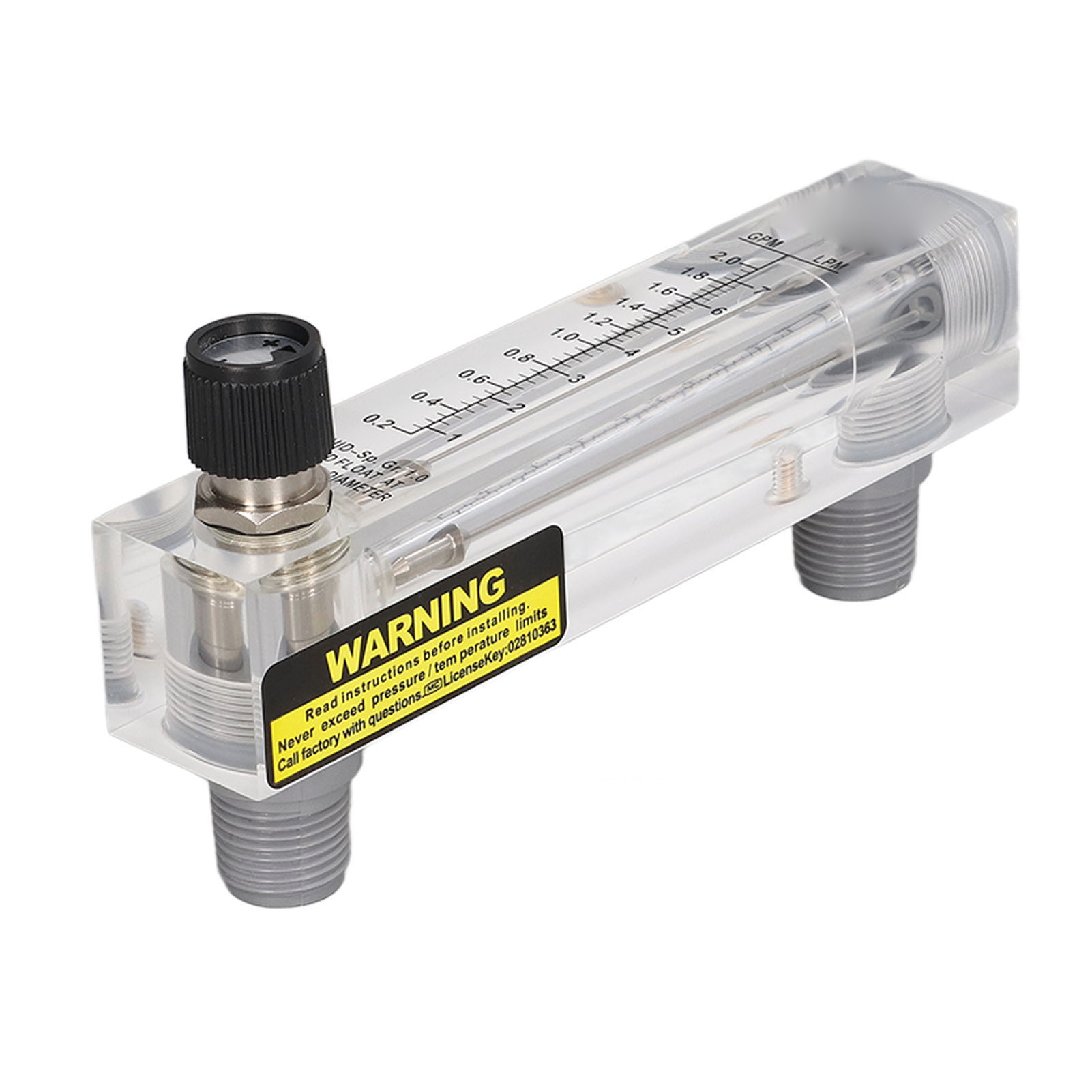 Durchflussmesser Für Plattenmontage 0,2-2 Gpm, Durchflussprüfgerät Aus Acryl Für Messung Und Steuerung