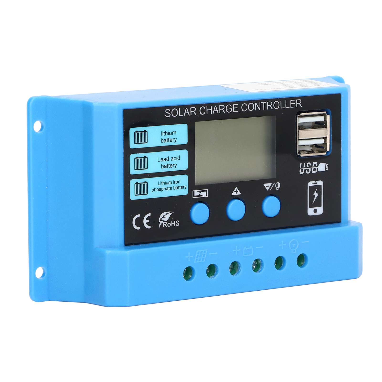 10a Pwm-solarladeregler, Photovoltaik-batterieregler Mit Zwei Usb-ausgängen