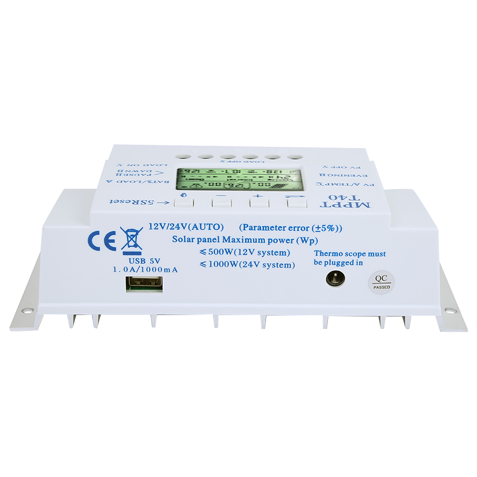 40a 12v/24v Mppt-auto-solarladeregler Mit Lcd-display Für Öffentliche Beleuchtungssysteme