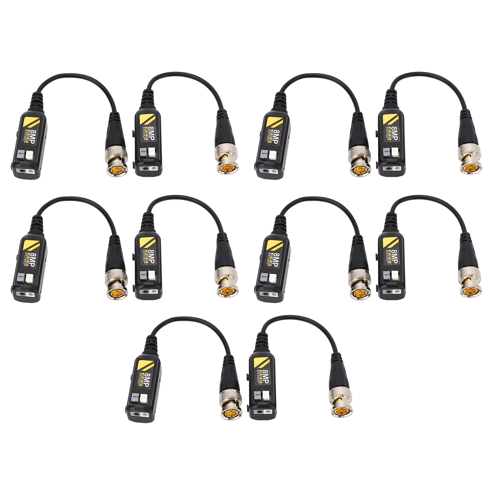 Packung Mit 5 Paar Bnc-videosteckern, 8-mp-balun, Geringe Verluste, Blitzschutz, Sender, Verdrilltes Paar