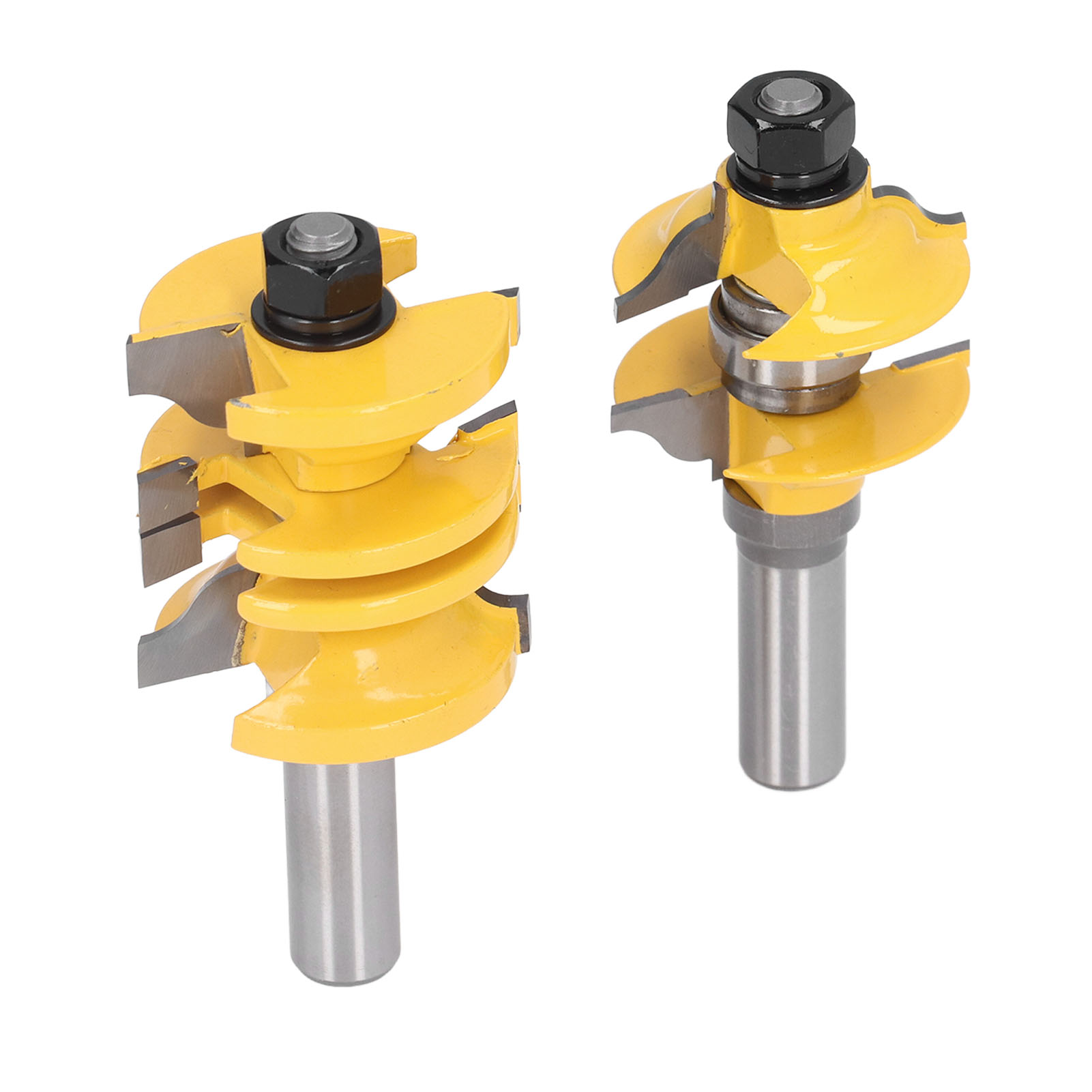 Set Mit 2 Zapfenschneidern Für Eingangstüren, Hartmetall-legierungsstahl, Verstellbare Nutenprofilierung, 1/2-zoll-schaft