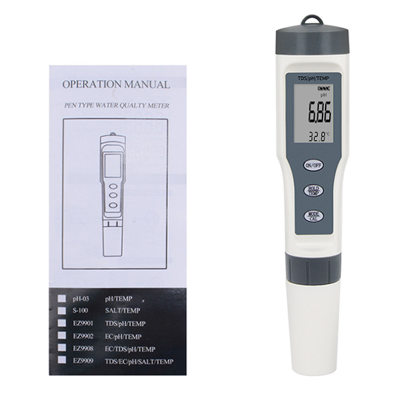 Tragbares Digitales Wasserqualitätsmessgerät Mit Abs-lcd-display, 3-in-1-funktion Zur Messung Von Ph-wert, Tds-wert Und Temperatur, Inklusive Batterie, Ohne Hintergrundbeleuchtung
