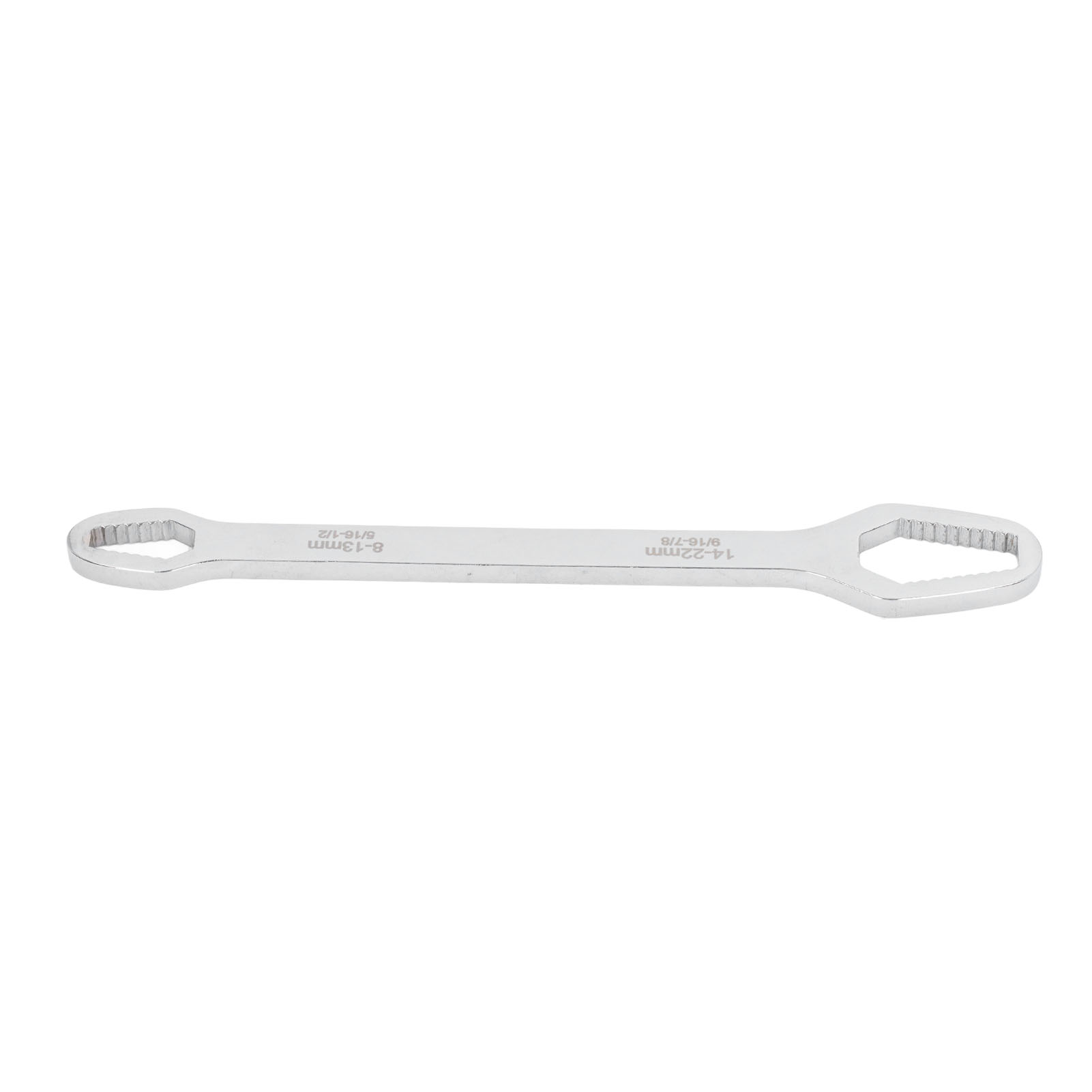 Universeller Multifunktions-doppelmaulschlüssel, Stahlreparaturwerkzeug, 8 Mm, L 270 Mm, 250 G, Weiß, Verdicktes Spiegelchrom
