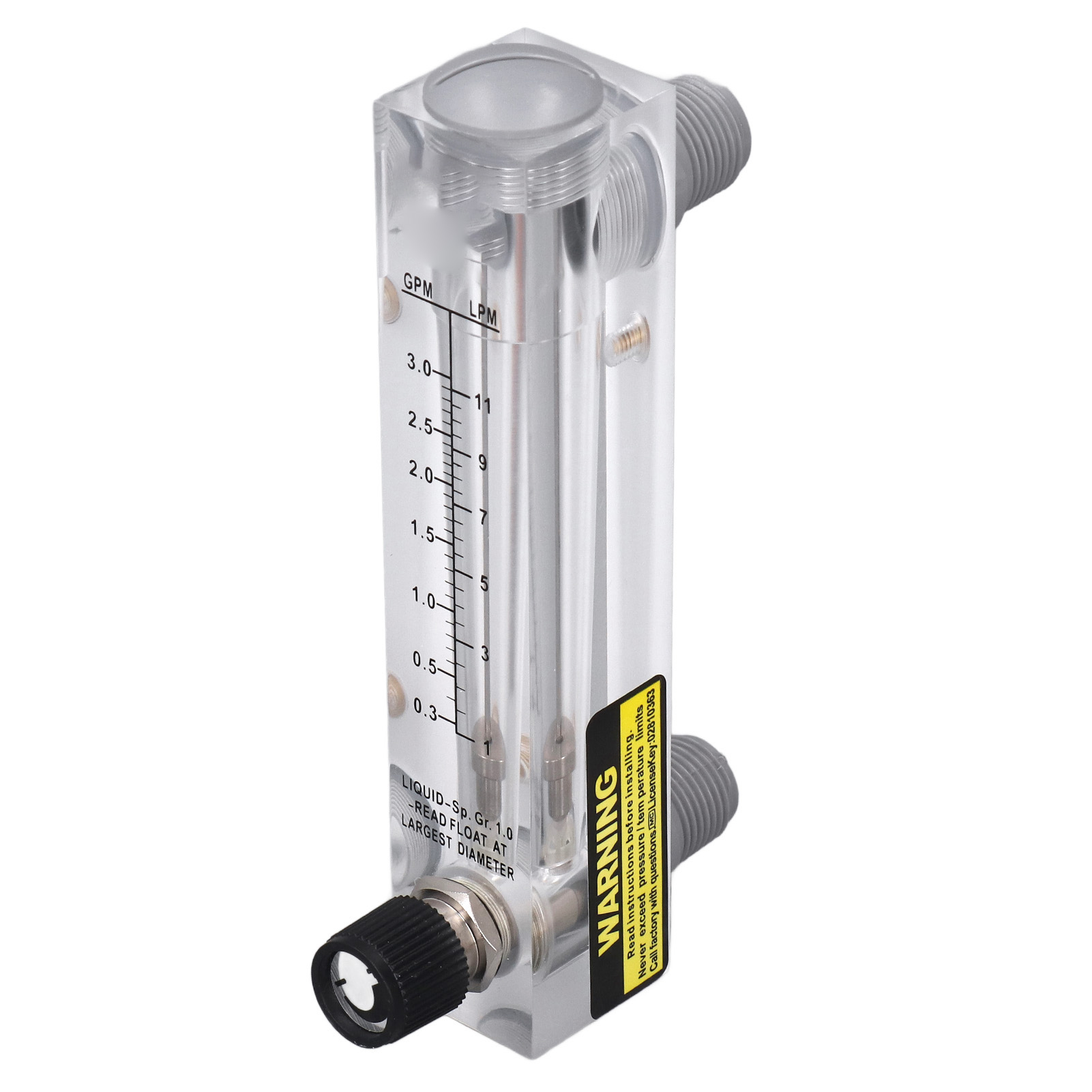 Einstellbarer, Transparenter Acryl-durchflussmesser Zur Montage An Einer Frontplatte, 0,3-3 Gpm