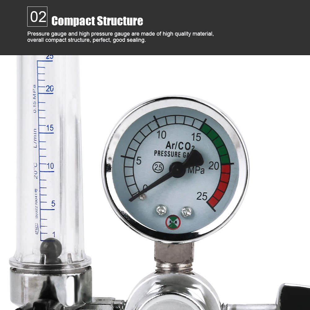 Argon-druckregler-durchflussmesser 0-25 Mpa Manometer Für Mig/tig-schweißen G5/8