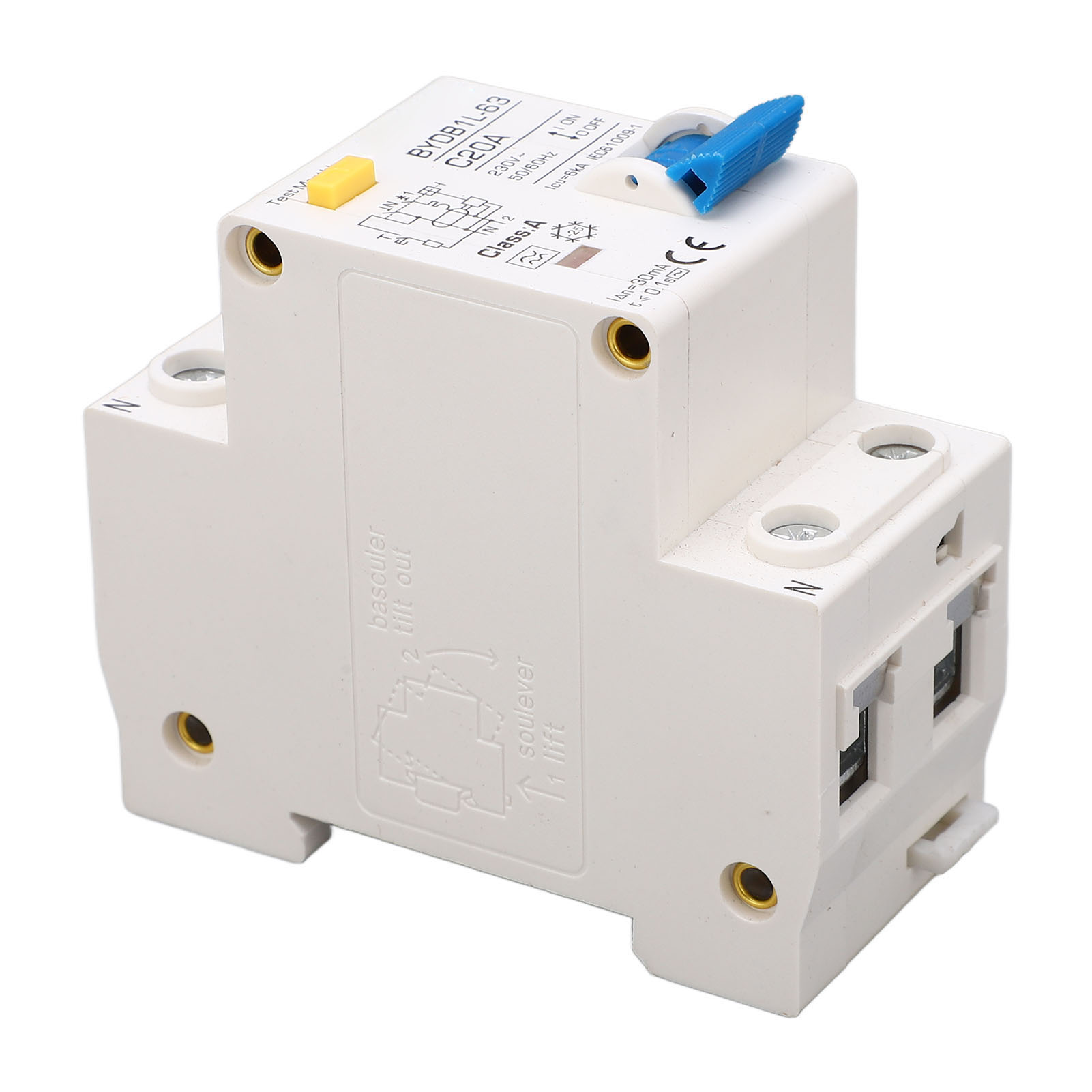 Fehlerstromschutzschalter 230 V 20 A Typ A, Din-schiene 1p, Fehlerstromschutz