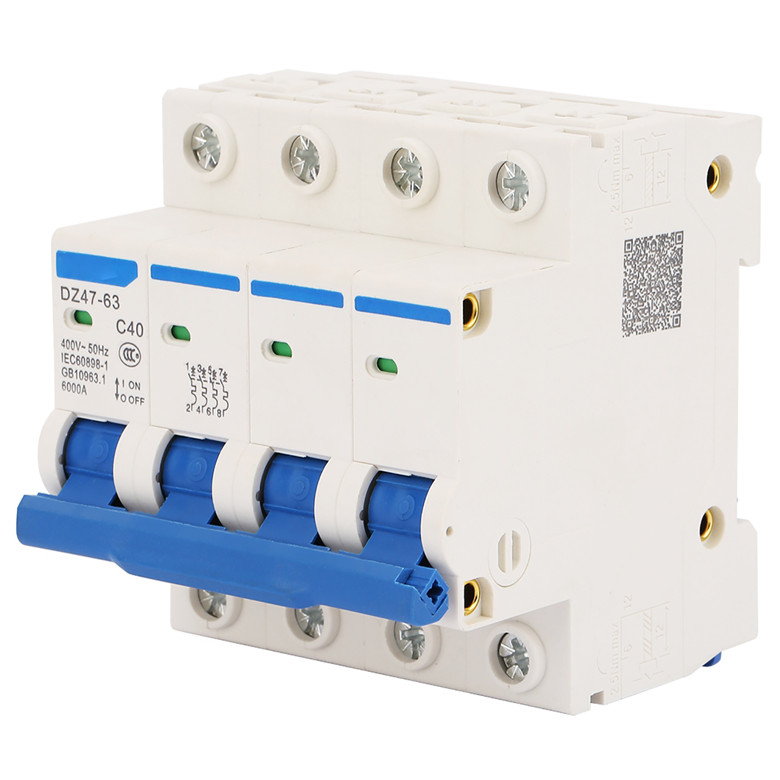 Dz47-63 4p 40a 400v 50hz Modularer Leitungsschutzschalter, Schutzschaltung, Automatischer Schalter