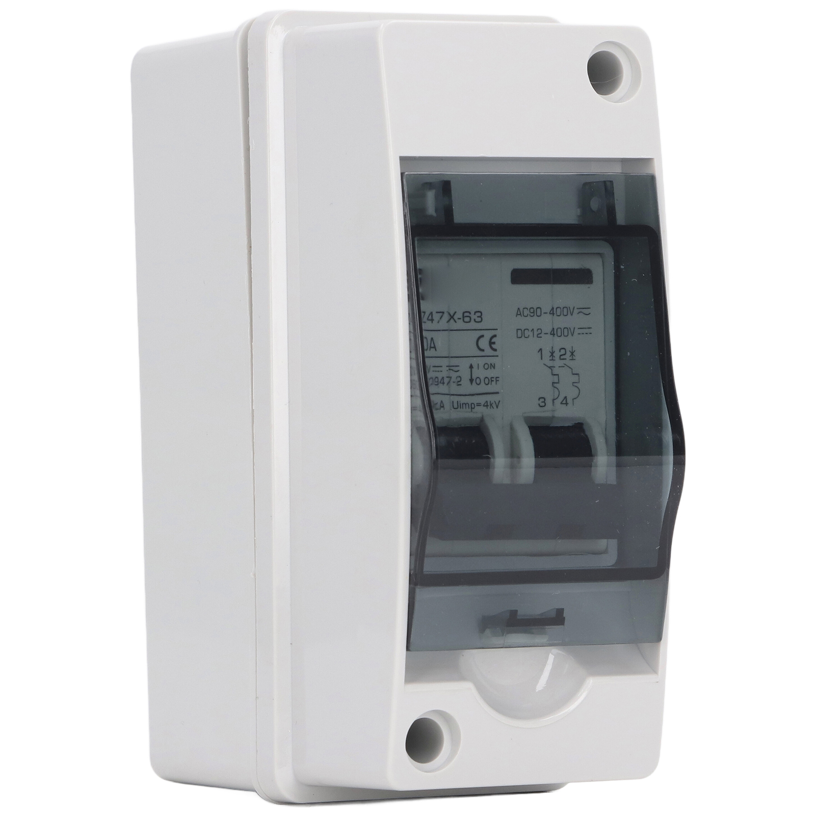 Solar-pv-trennschalter 2-polig 40 A, Ip65 Wasserdicht, Pa66-gehäuse, Miniatur-leistungsschalter, Dc 12–400 V, Ac 90–400 V