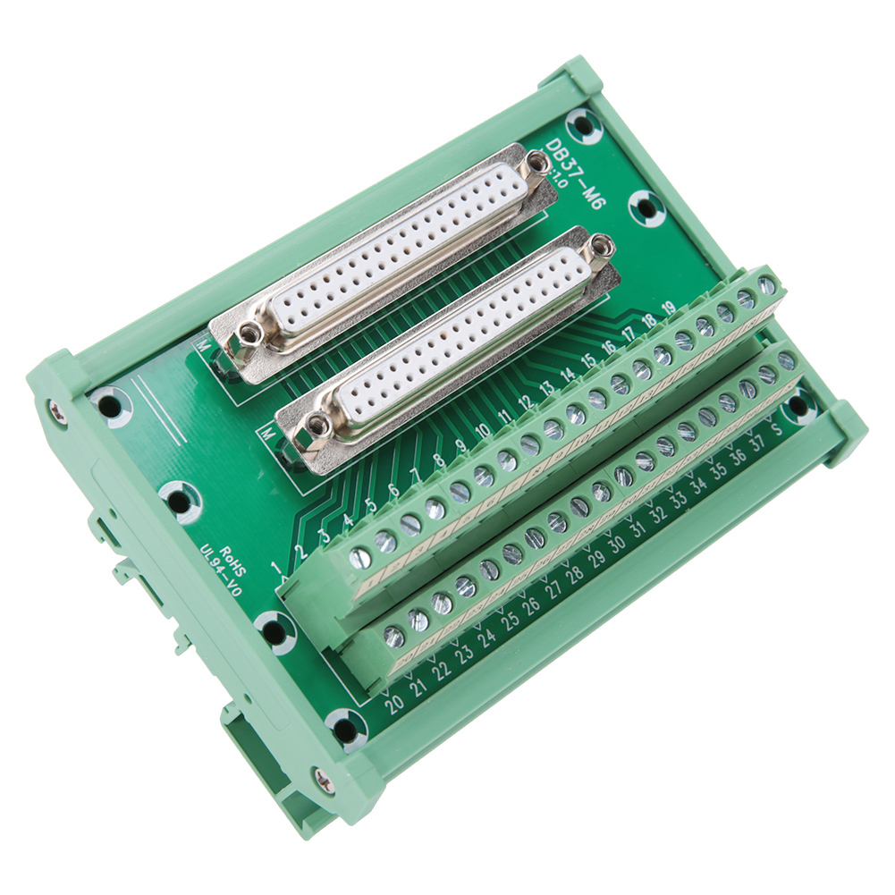 Db37 M6 Din-schienen-steckverbinder, Doppelbuchsen-schnittstellenmodul, Anschlussblock, 37 Pins