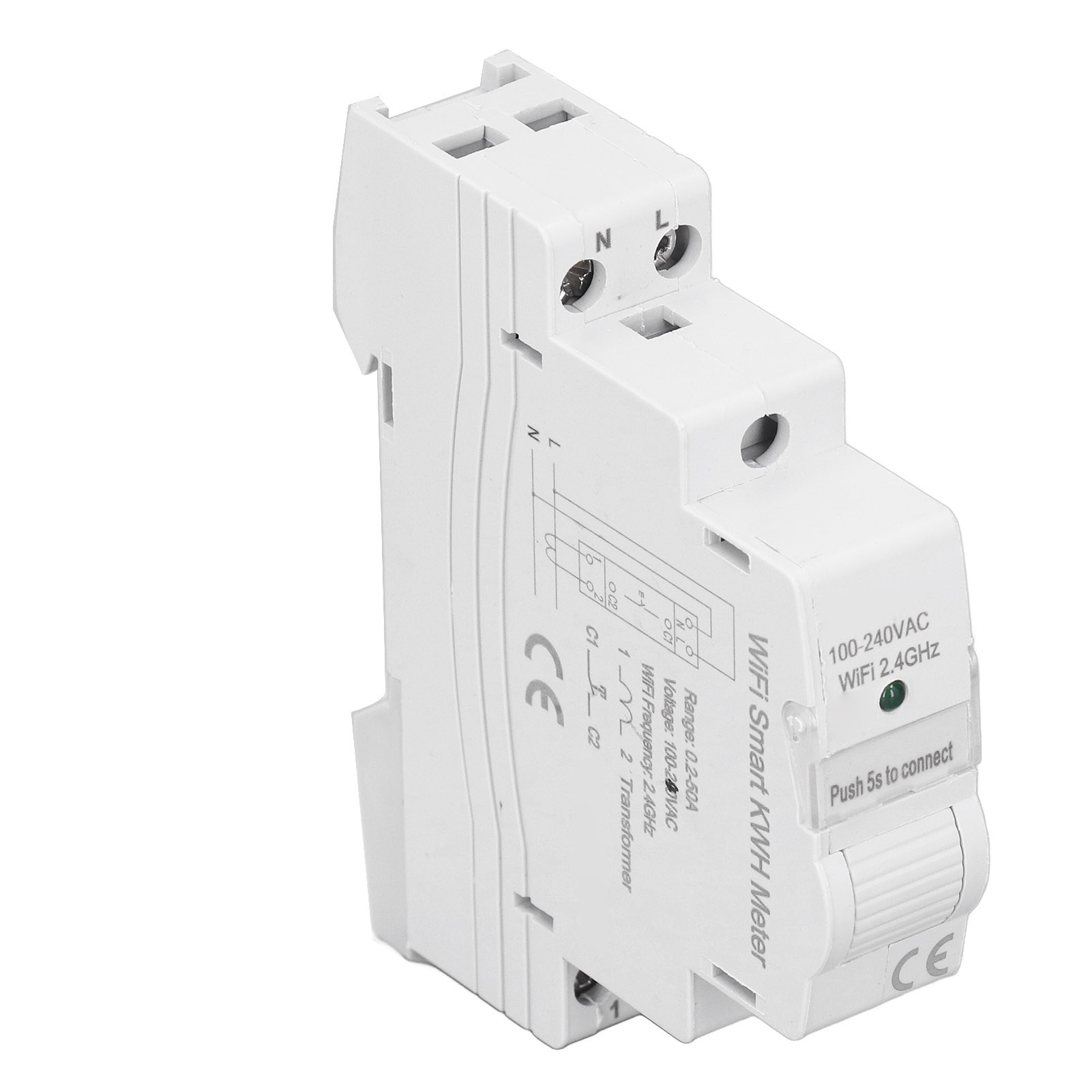 Einphasiger Wlan-smart-energiezähler, Echtzeitmessung Von Spannung, Strom Und Leistung, Einzigartige Steuerung, 1 Modul, Ac 100–240 V