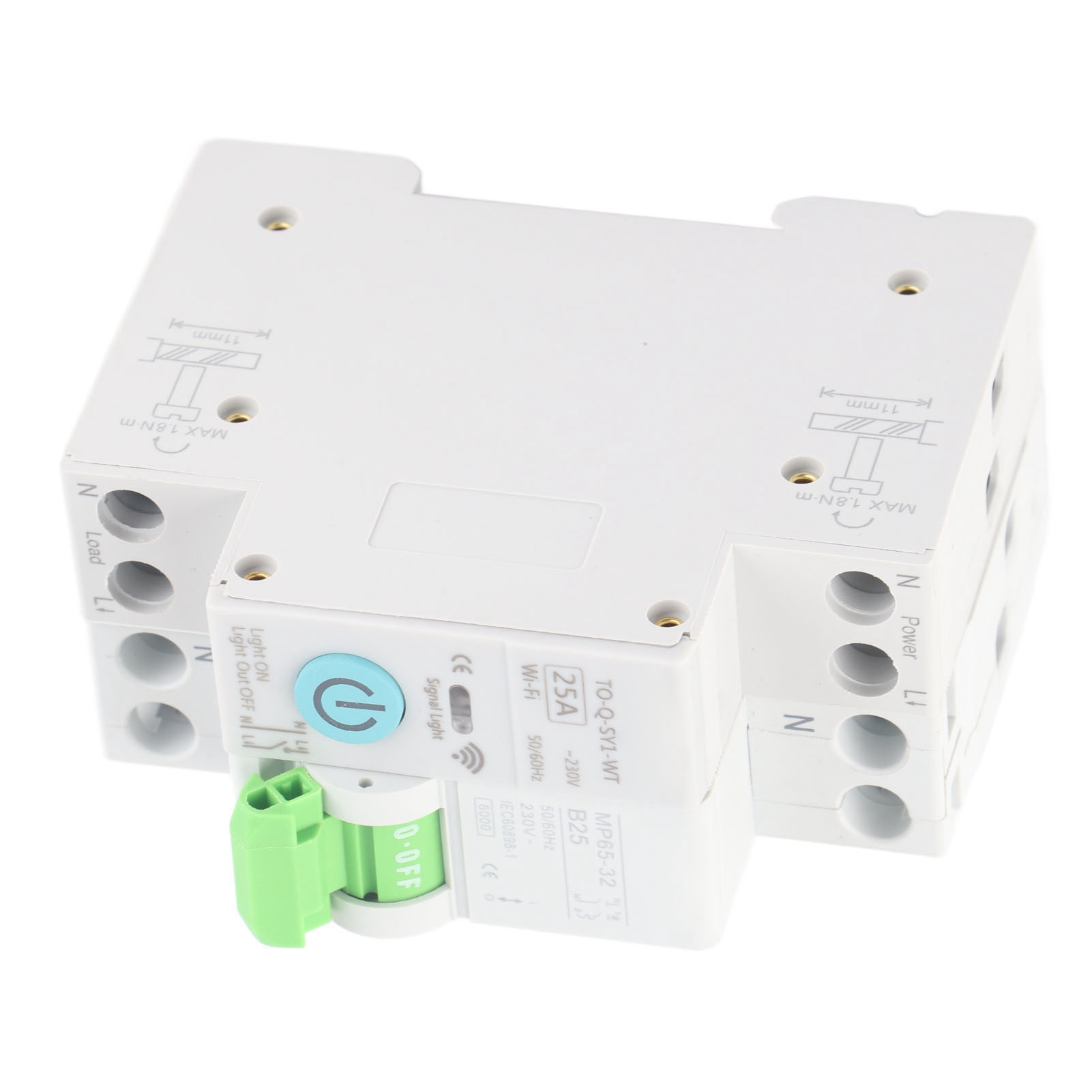 Intelligenter Leitungsschutzschalter 1p+n 25a 6ka Mit Zeitschaltuhr, Abschaltverzögerung, Fernbedienung, Wlan-automatikschalter
