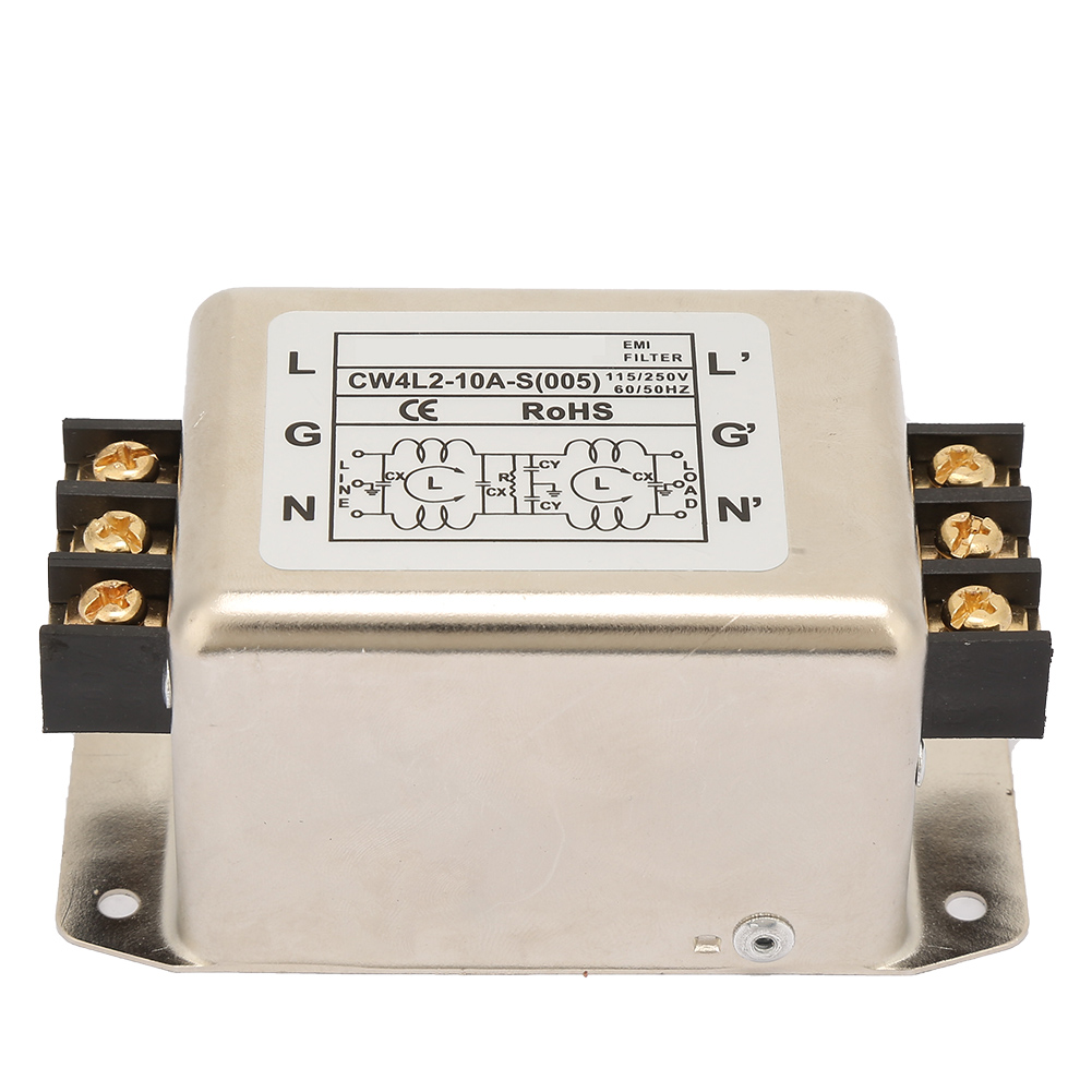 Emv-netzfilter 115 V/250 V 10 A 50/60 Hz Bipolar Einphasig Mit Klemmen