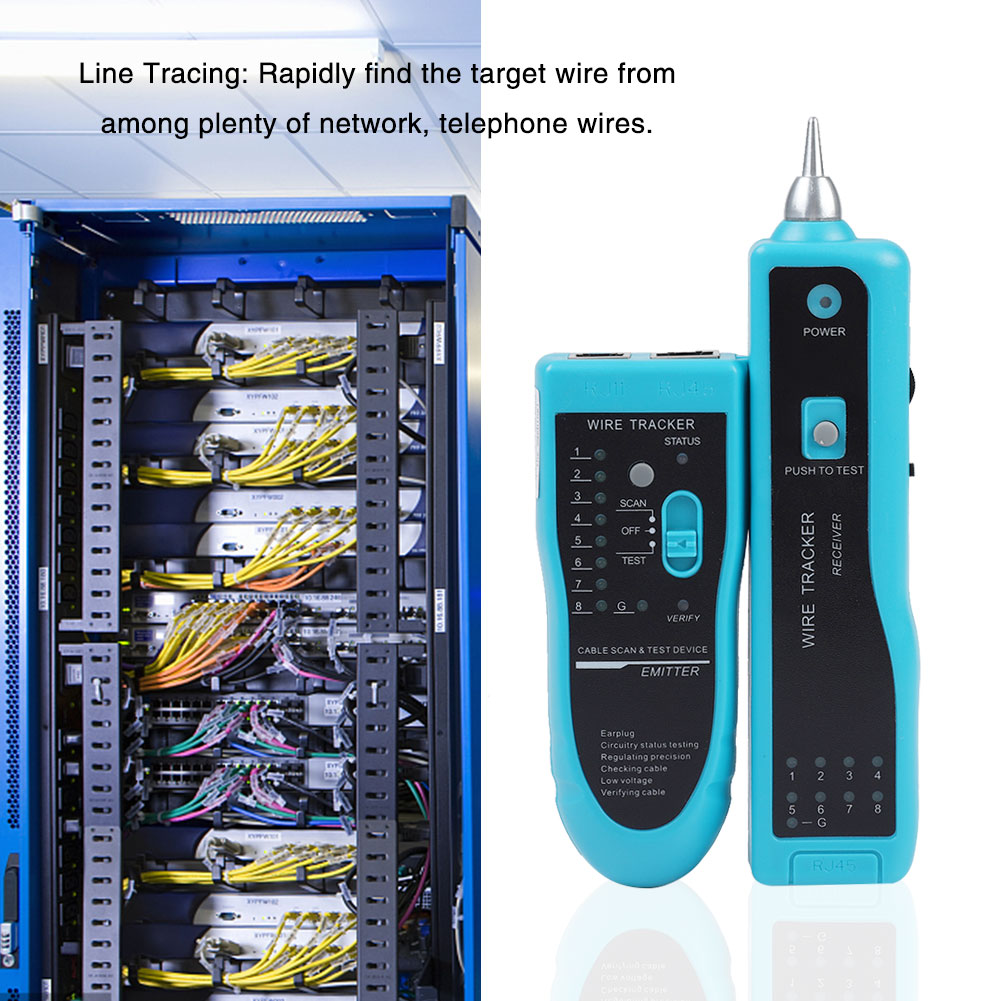 Tragbarer Lan-netzwerkkabeltester Mit Leitungsdetektor Und Drahtsucher, Schnellprüfgerät, Hellblau, Nr. 2