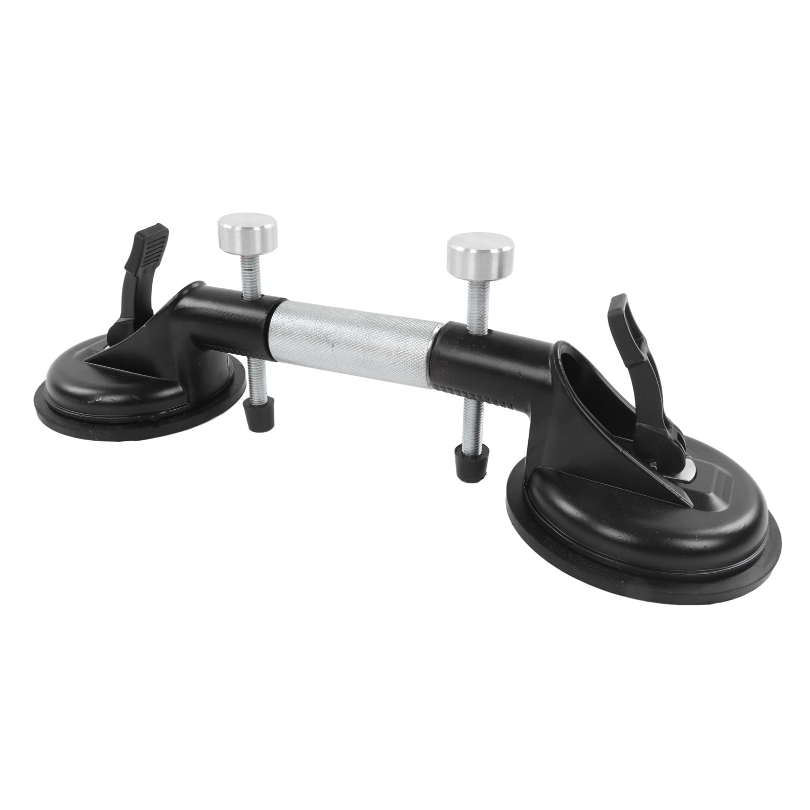 Verstellbarer 2-saugfuß-halter Mit Gummifüßen Für Glas, Holz Und Keramik – Durchmesser 123 Mm, Schwarz