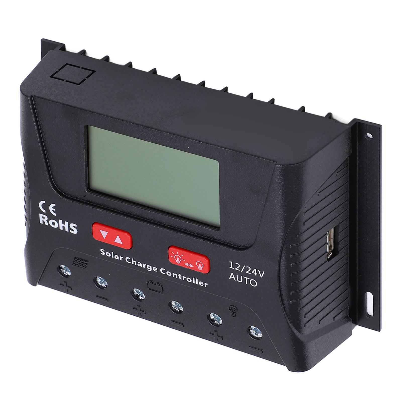 30a 12v/24v Pwm-solarladeregler Mit Led-anzeige Und Entladesteuerung, Usb-anschluss Für Batterie