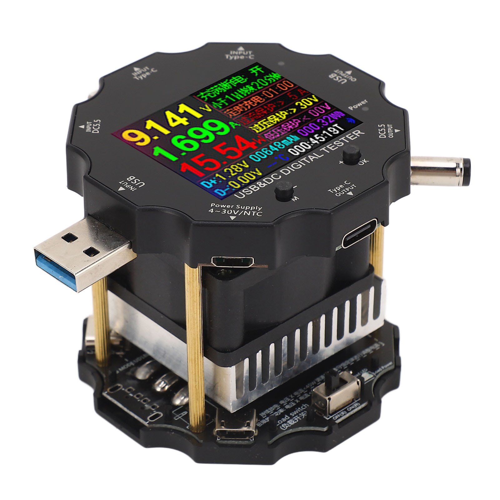 65-w-bluetooth-usb-tester, Digitales Messgerät Für Spannung, Strom, Leistung, Widerstand Und Kapazität, Voltmeter/amperemeter 3,6–32 V