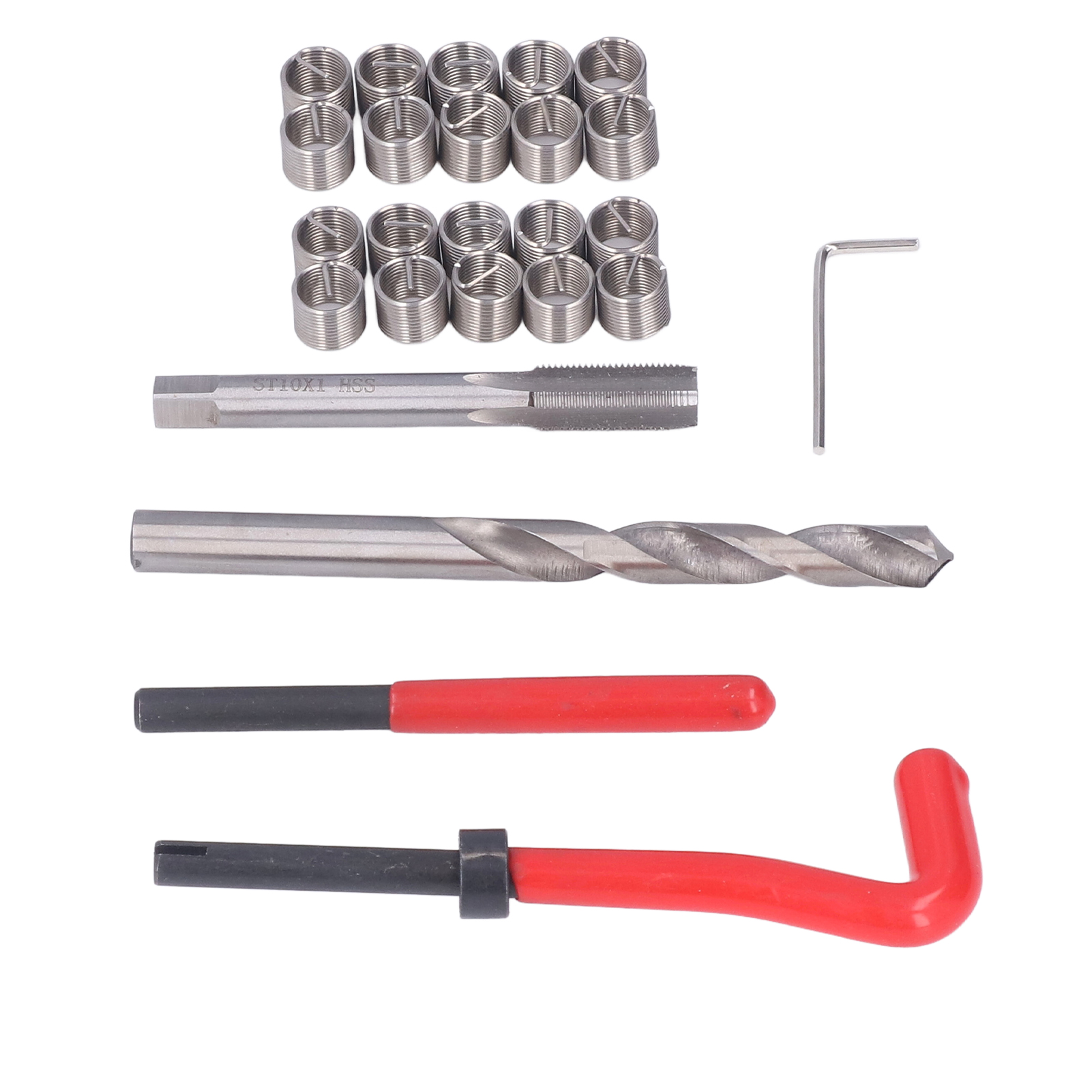 25-teiliges Gewindereparaturset Aus Edelstahl, M6x1,0 Mm Gewindebohrer, Hss-bohrer Für Kfz-reparaturen