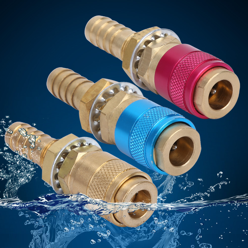 Set Mit 3 M10 Schnellkupplungen (rot, Gelb Und Blau) Für Wasser-/gasadapter Und Wig-schweißbrenner