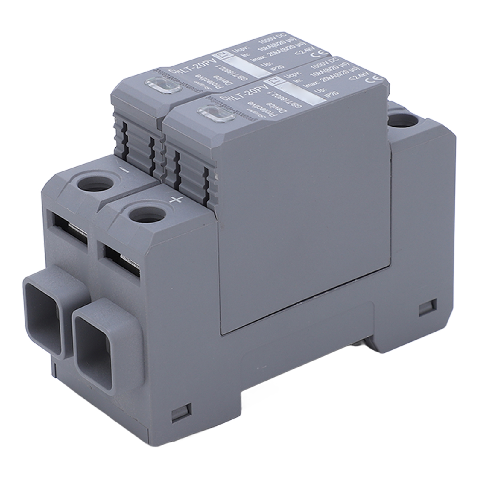 Modularer 2-poliger Überspannungsschutz 10–20 Ka 36 Mm Din-schienenmontage, Dc 1000 V