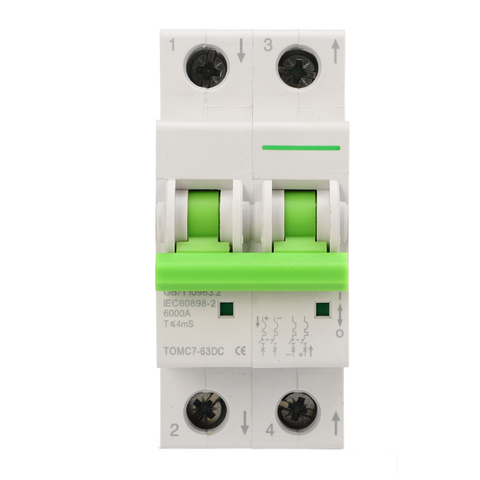 Miniatur-thermomagnetischer Trennschalter Dc 550 V 32 A 2p Für Photovoltaik-solarsysteme