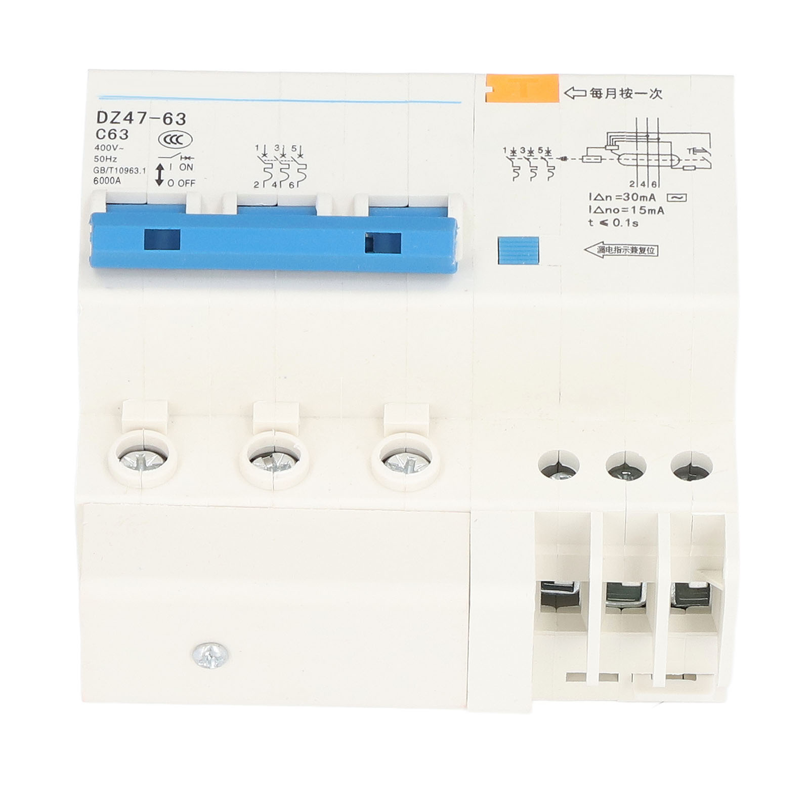 Modularer 3p+n 63a 400v Leitungsschutzschalter Mit Überstrom-, Erdschluss- Und Überlastschutz - Fehlerstromschutzschalter