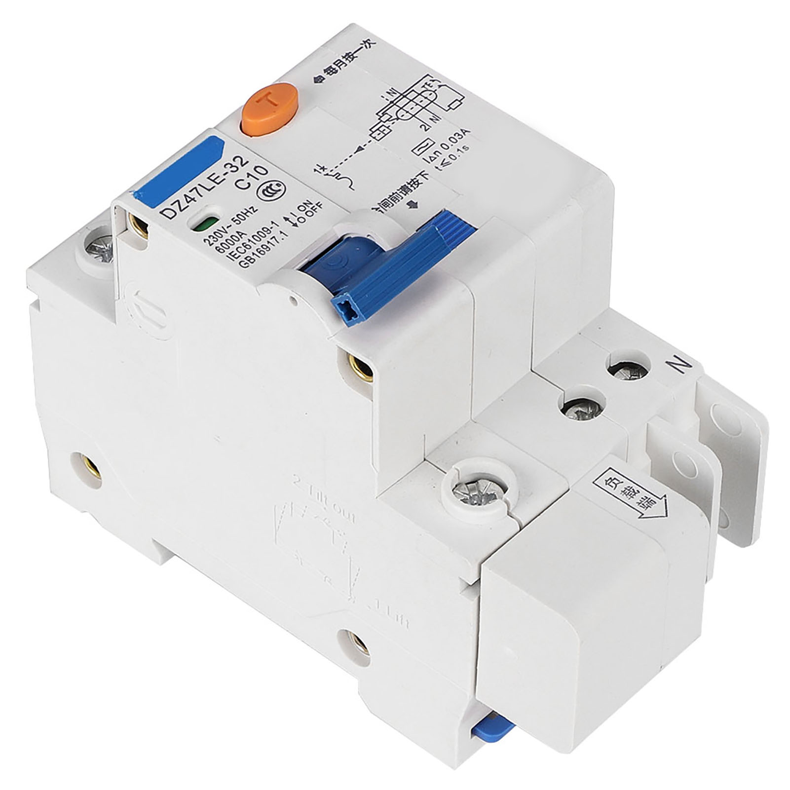 Dz47le 32 1p+n 10a Fehlerstromschutzschalter Mit Ableitstrom- Und Überstromschutz