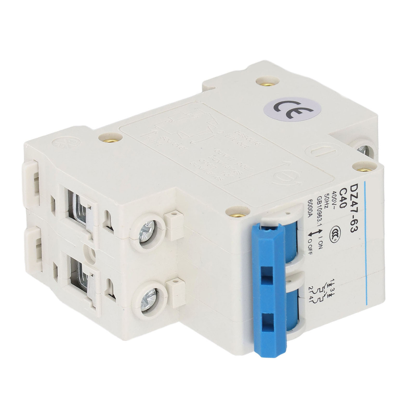 Modularer 2-poliger 40-a-leistungsschalter Dz47-63 C400v Ac, Niederspannungs-pneumatikschalter, Din-schiene, 400 V