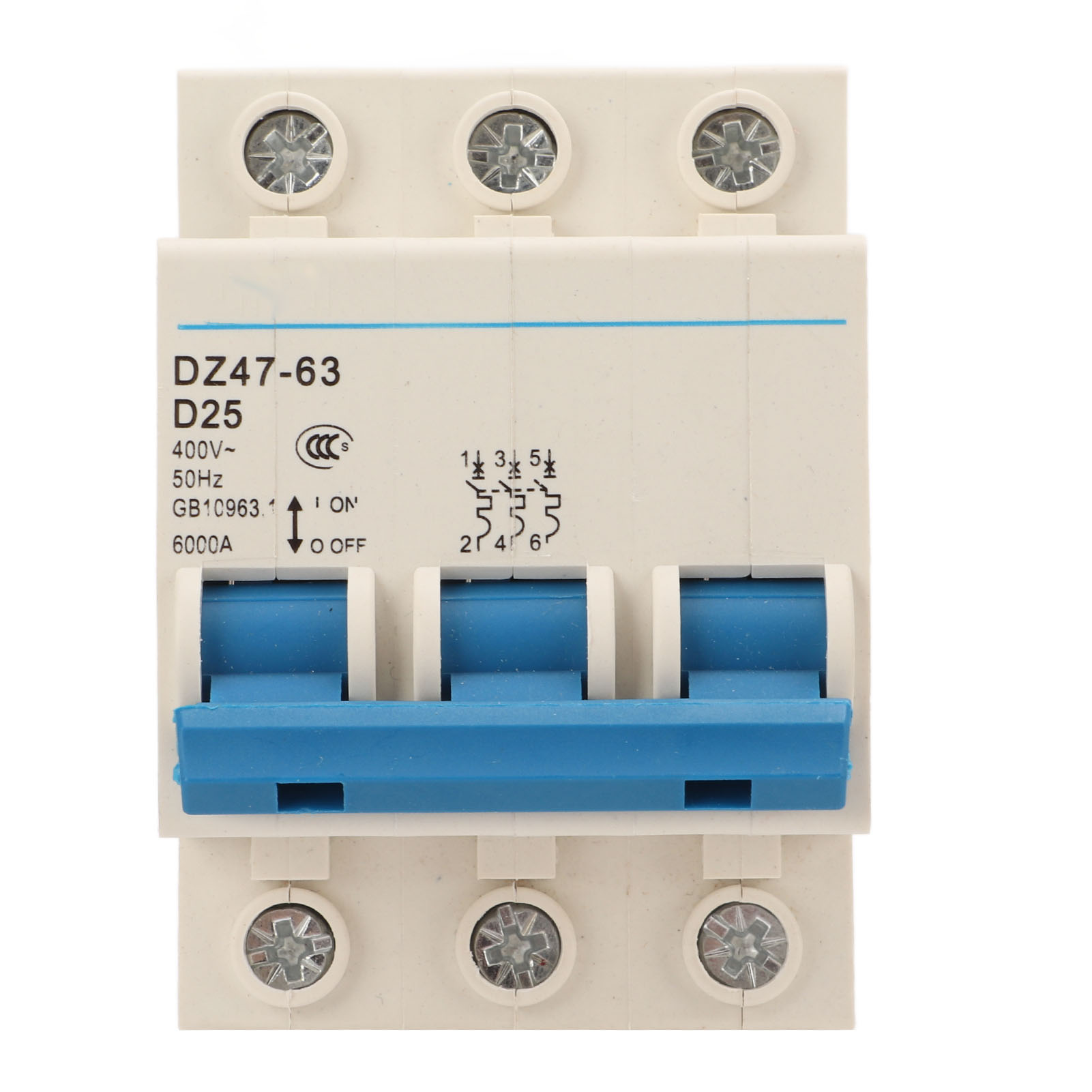 Modularer 3-poliger Leitungsschutzschalter, Feuerfestes Gehäuse, 400 V, Dz47 63 25 A, Überlastschutz, Gebäude/büro
