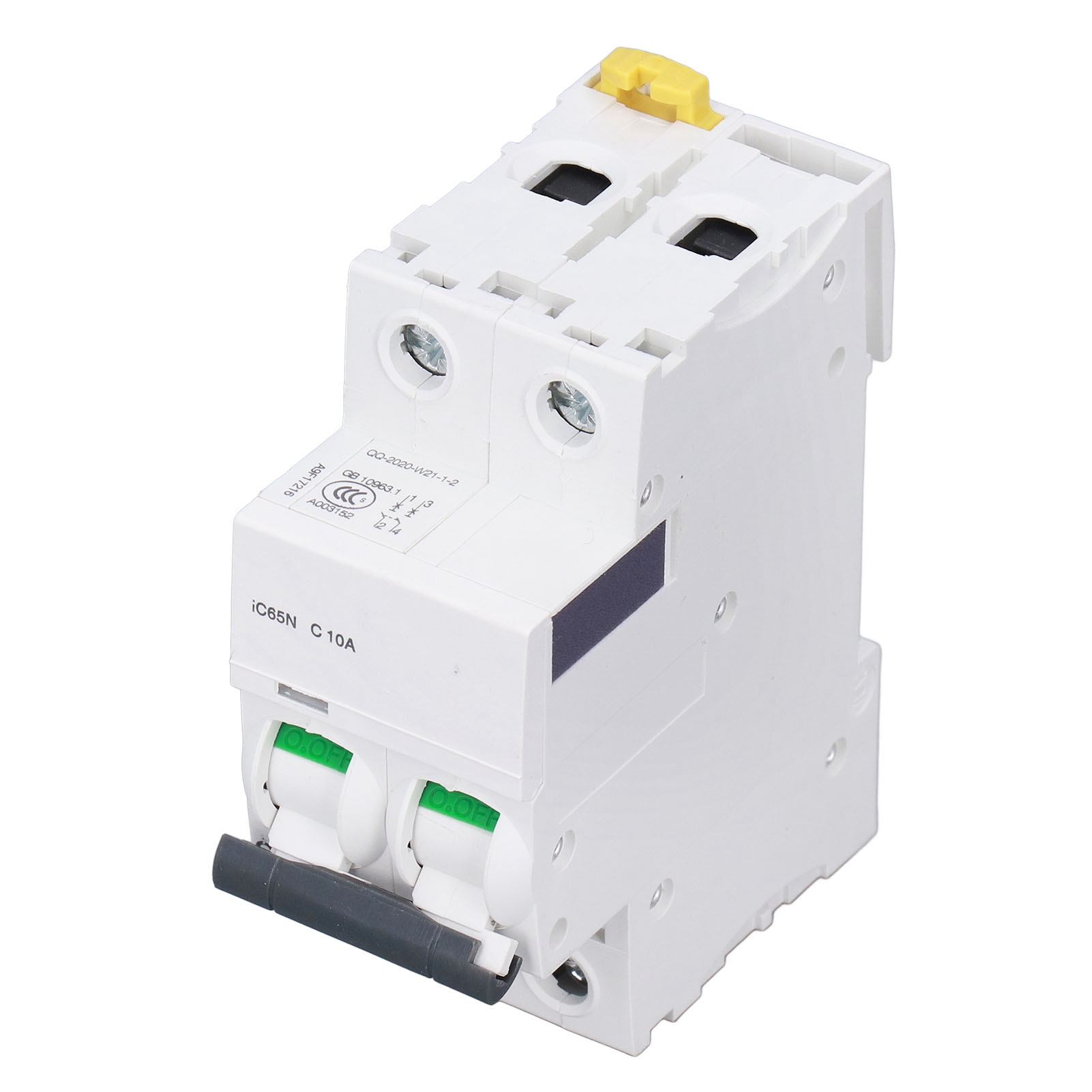 Modularer 2-poliger Fehlerstromschutzschalter 400 V 10 A Ic65n C10a Din-schienenmontage
