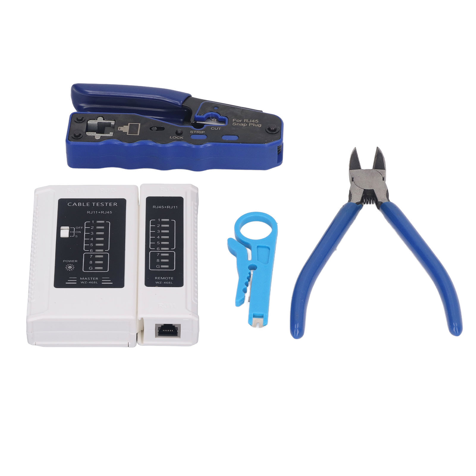 Rj45-crimpwerkzeug-set, Universelle Kabelverschraubung Für 8p8c-modularstecker Cat5e, Cat6, Cat6a – Multifunktionales Ethernet-crimpwerkzeug