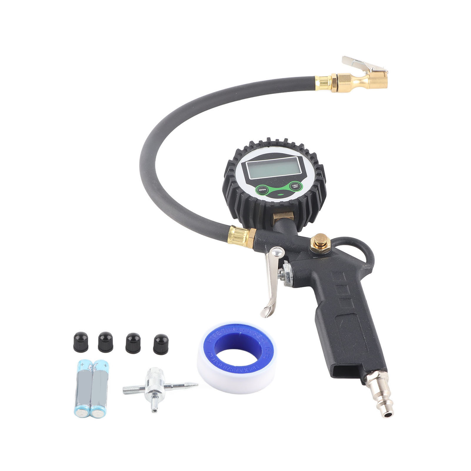 Lcd-reifenfüller Mit Digitalem Manometer, 1/4-zoll-npt-schnellanschluss, 200 Psi, Für Auto Und Motorrad