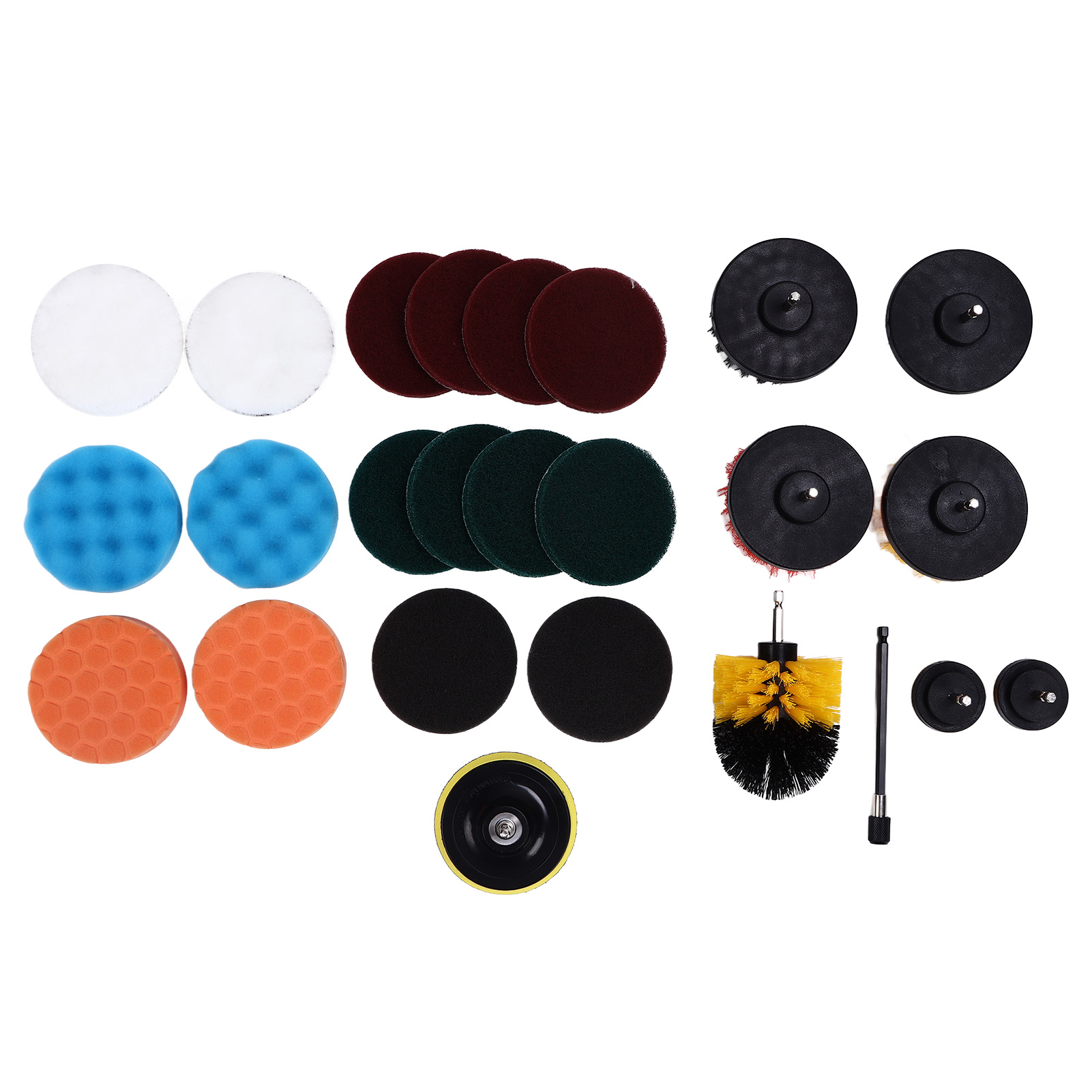 Set Mit 12 Reinigungsbürsten Für Elektrische Bohrmaschinen, Schleifschwamm, 1/4-zoll-sechskantbit, Reinigungszubehör