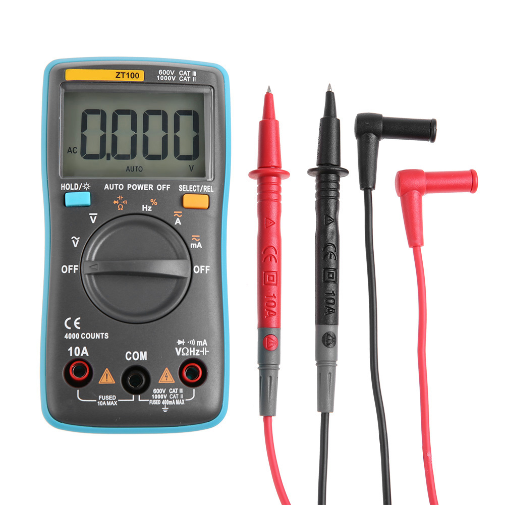 Zt100 Tragbares Digitalmultimeter, Messkapazität 4000 Counts, Mini-digital-lcd-display
