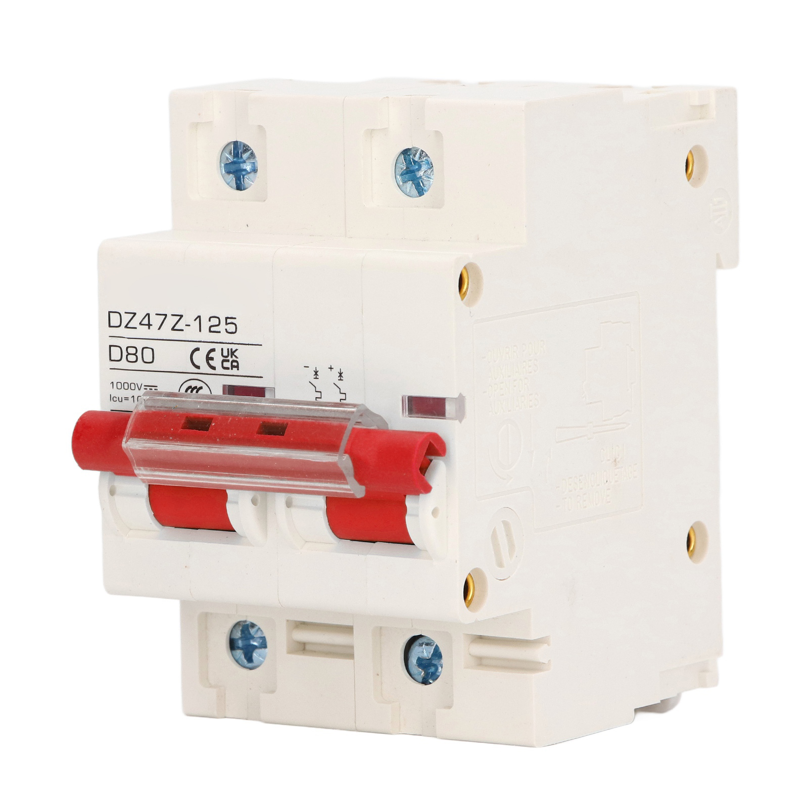Mini-2p-leistungsschalter 80a Dc1000v 10ka Abschaltvermögen, Roter Schalter Für Photovoltaik-solaranlagen