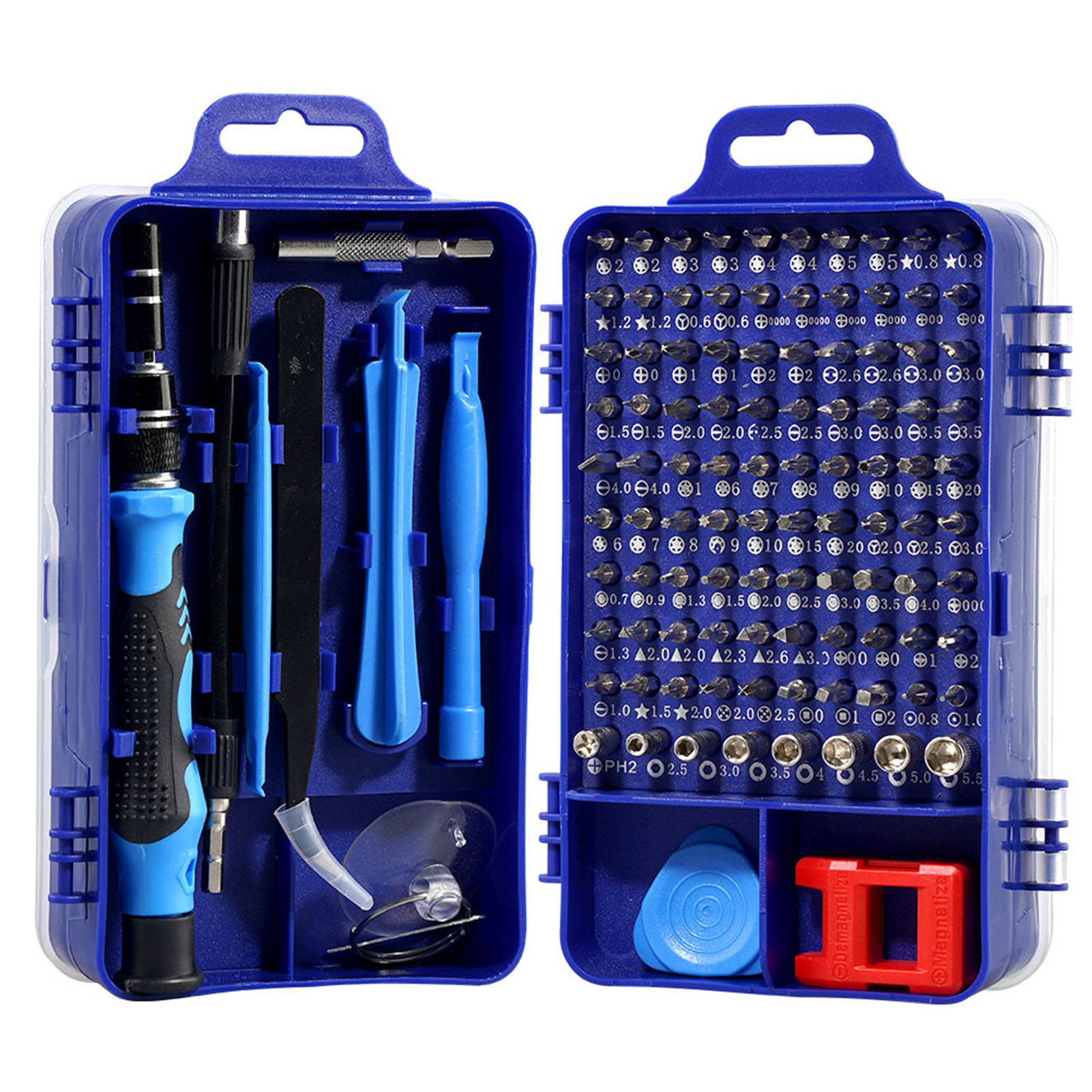 115-in-1 Reparaturschraubendreher, Chrom-vanadium-legierungsstahl, Professionelles Etui Für Handy Und Uhr, Blau