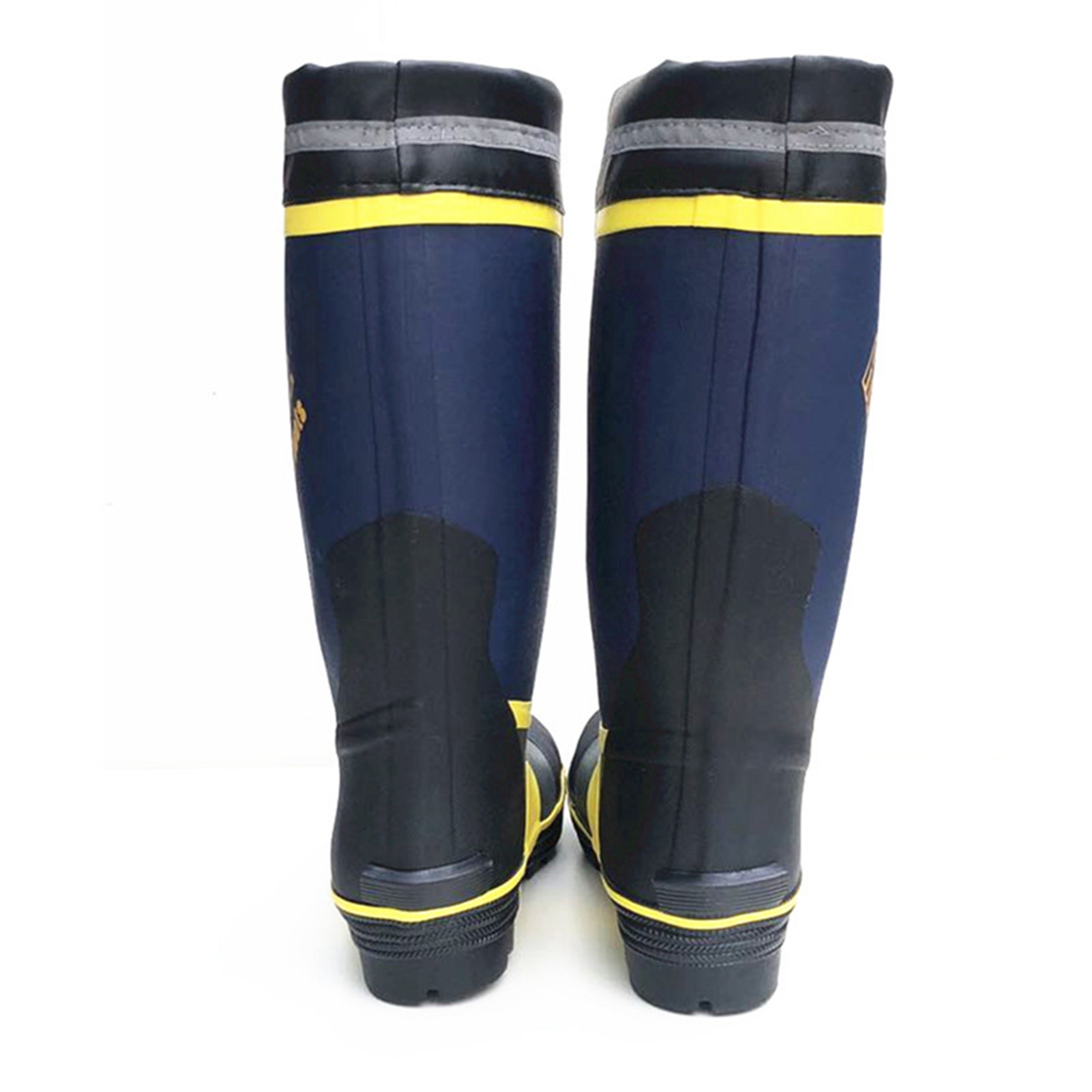 Gummistiefel Mit Stahlkappe, Rutschfester Sohle, Wasserdichte Überschuhe, Arbeitsstiefel Für Den Außenbereich, Blau-grau-gelb Hh025 L Größe 41-42