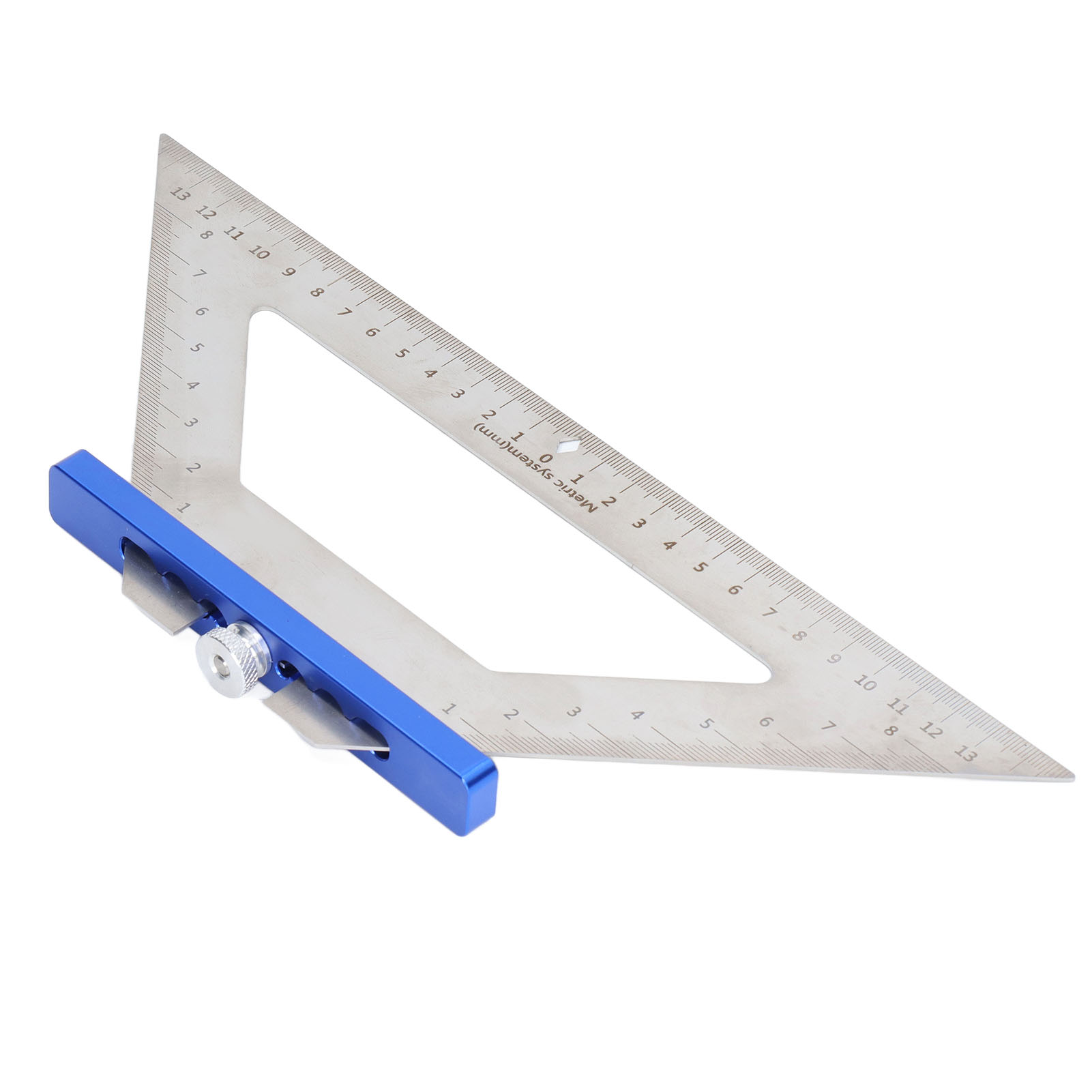 140 Mm Dreieckiger Zimmermannswinkel Mit Doppelter Skala Zum Messen Und Anzeichnen, Blau