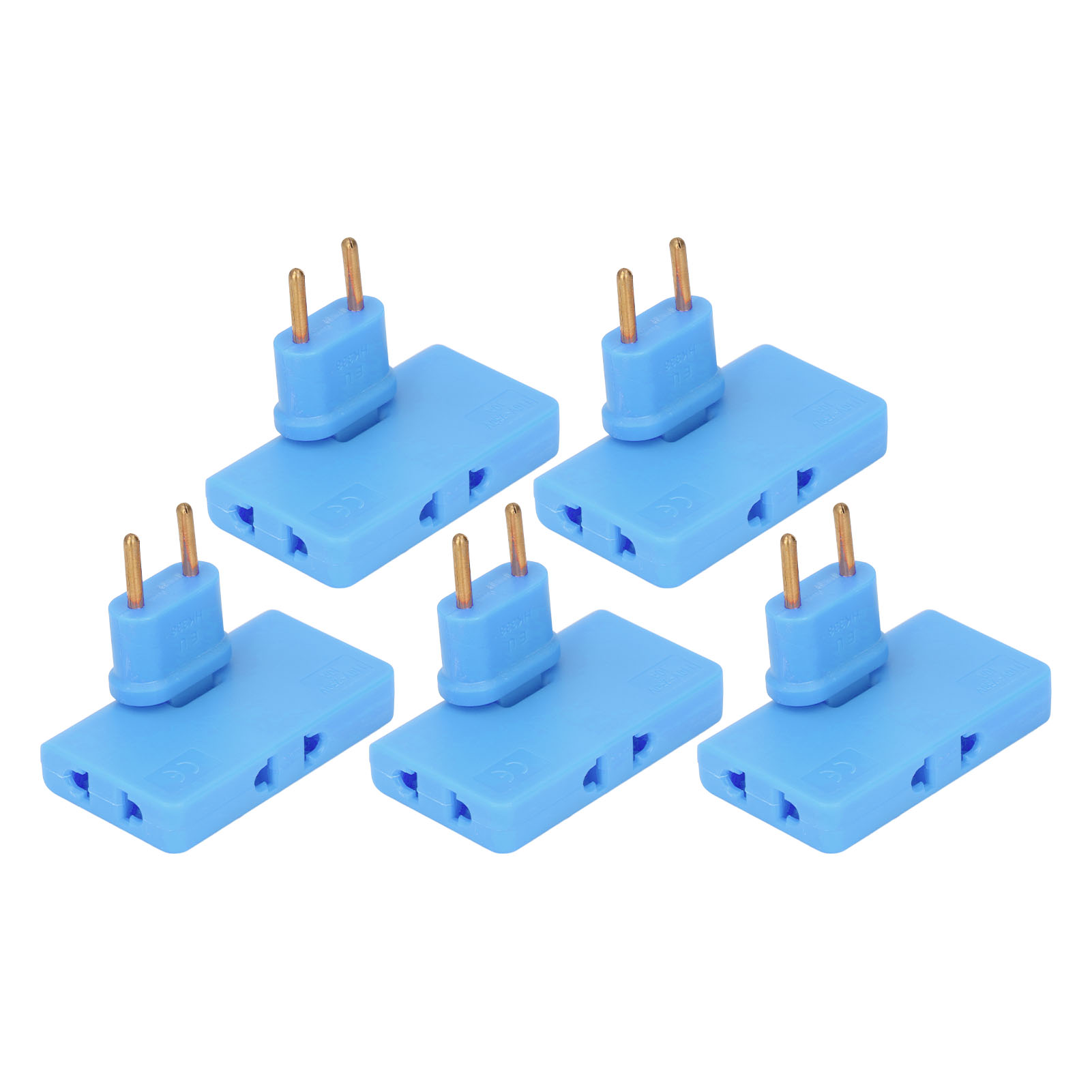 Eu-steckeradapter 1 Auf 3, 180°-funkverlängerung, 5er-pack, 110–250 V, Blau