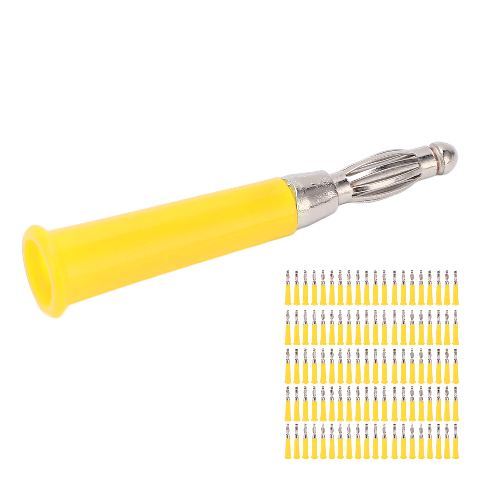 Packung Mit 100 4-mm-bananensteckern Zum Löten, Zubehörset Für Maschinen Und Anlagen, J.10010, Gelb