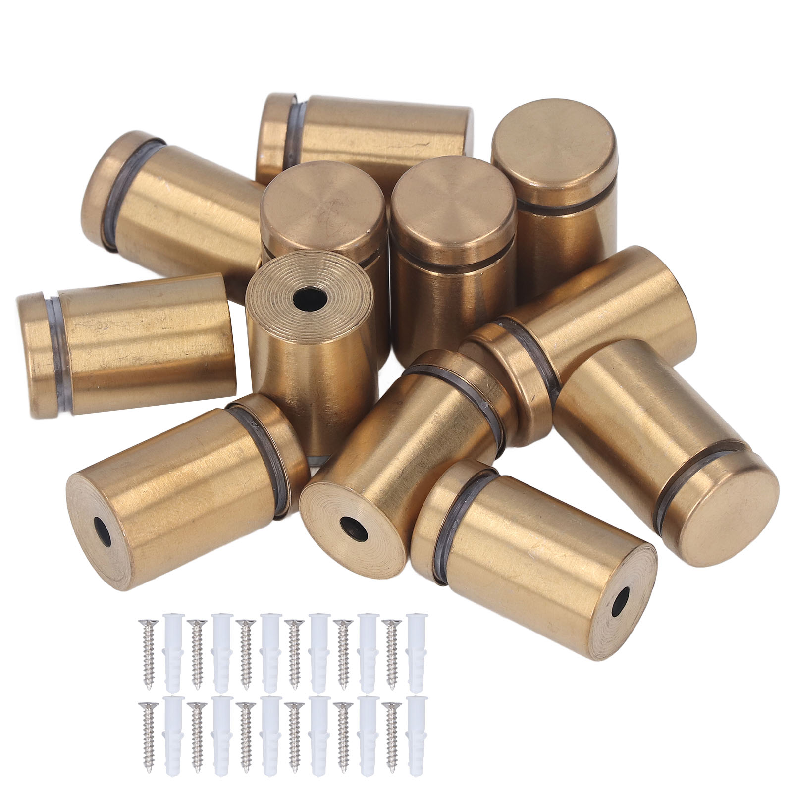Montagehalterung Aus Edelstahl 19x30mm, Packung Mit 12 Schraubabstandshaltern, Wandmontageset Für Werbung