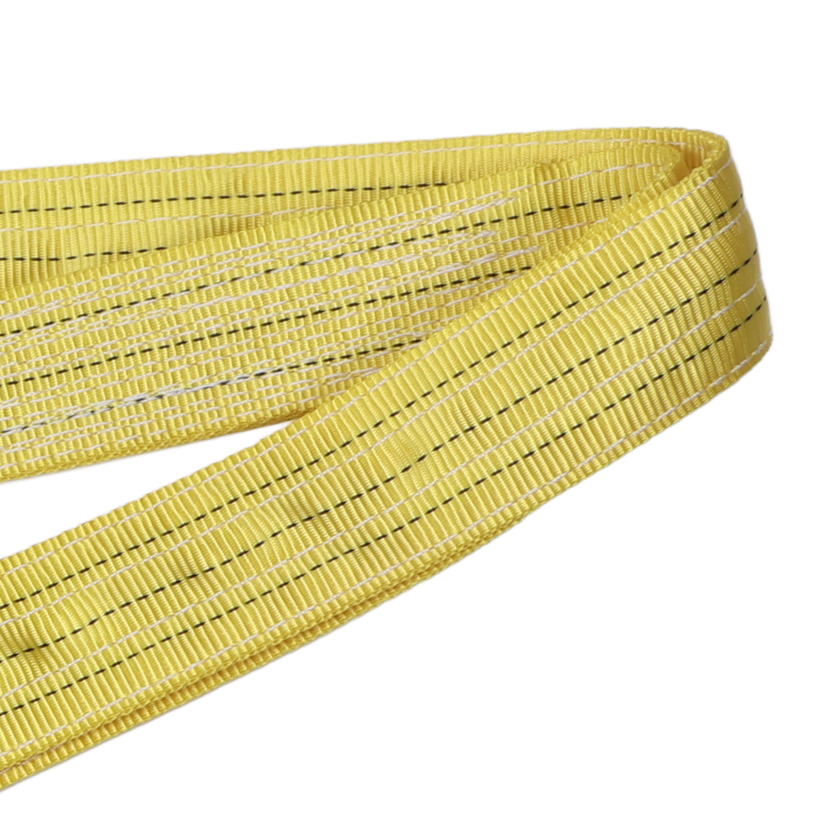 Polyester-hebeschlinge Für Industriekrane, Hochbelastbare Flachschlinge, Tragfähigkeit 3000 Kg, 4 M, 2 Ösen, Schnalle, Gelb