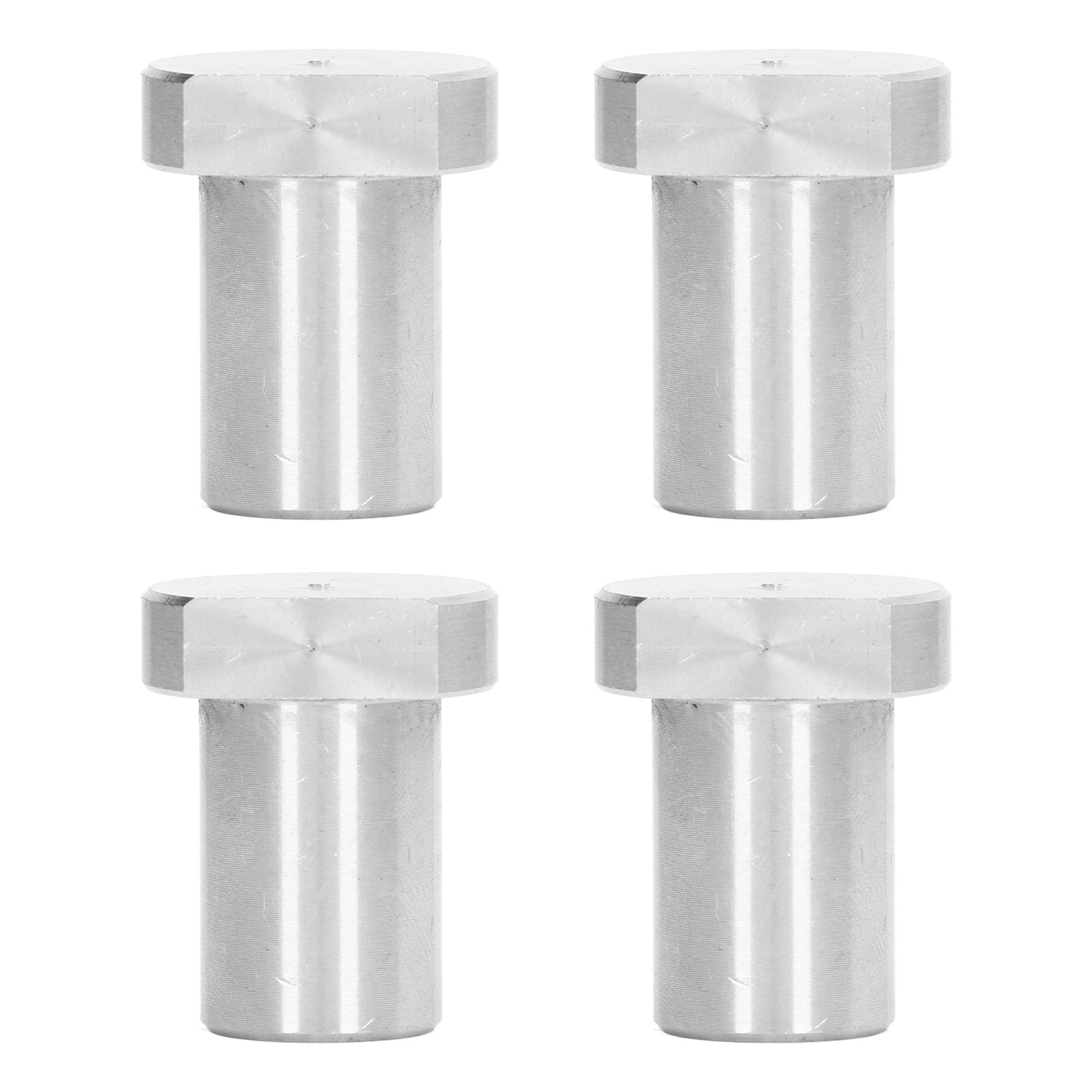Set Mit 4 Tischanschlägen Aus Edelstahl (19 Mm Durchmesser, Silberfarben) Mit Stiften Für Die Holzbearbeitung