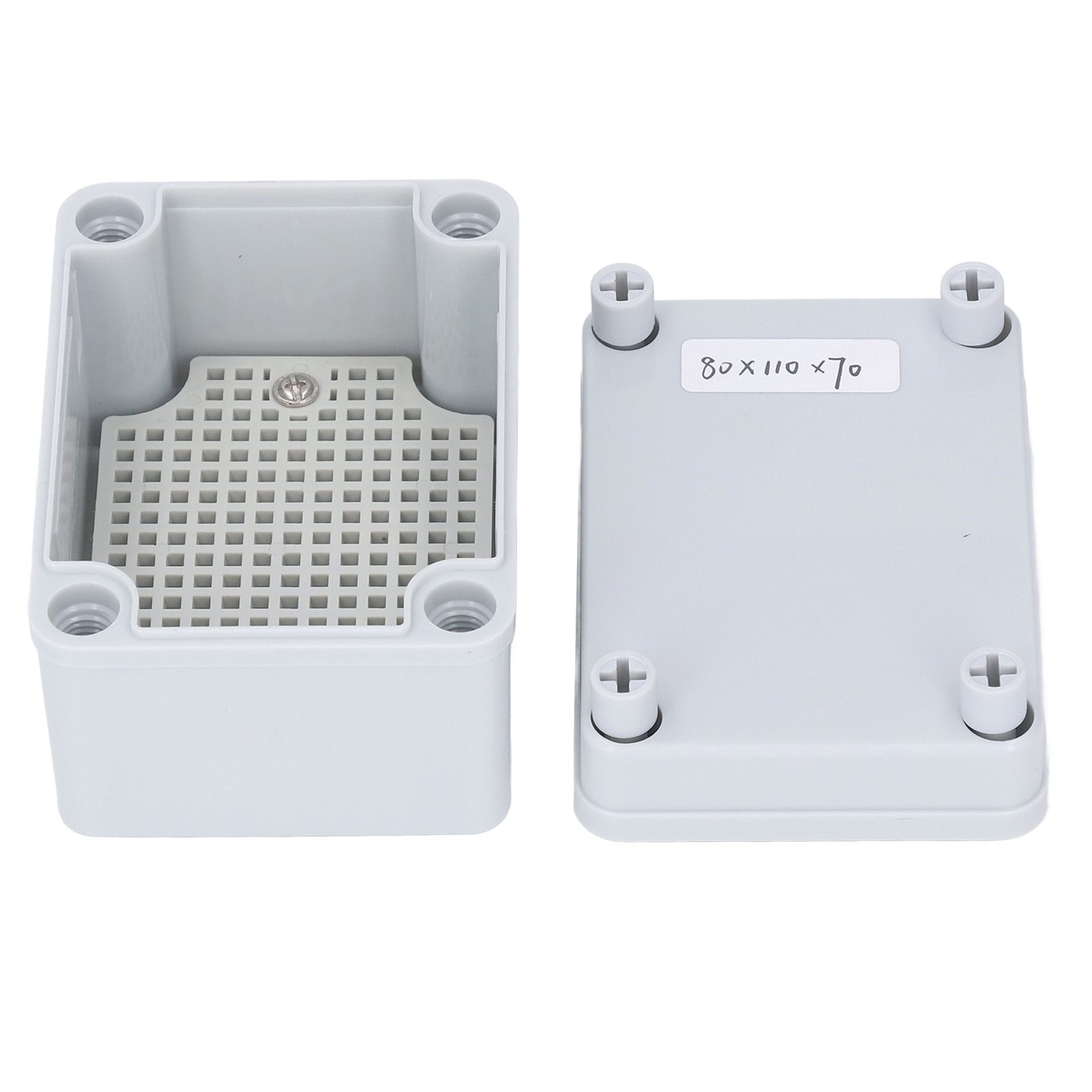 Ip67 Wasserdichte Anschlussdose Mit Montageplatte, Graues Abs, Staub- Und Wasserdichtes Diy-elektrogehäuse