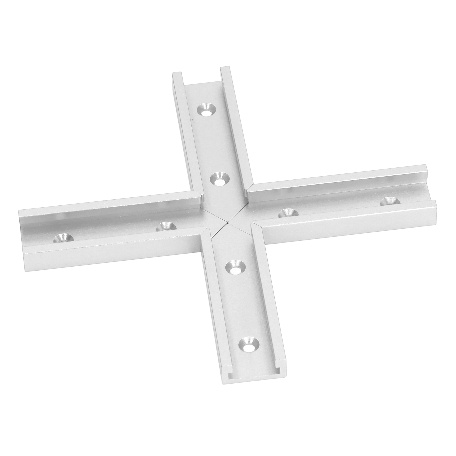 Satz Mit 4 Silbernen Aluminium-t-schienenverbindern (100 Mm X 30 Mm) Für Tischlerarbeiten
