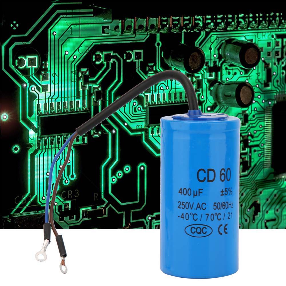 Cd60 400µf 250v Ac Anlaufkondensator Mit Kabeln, 50/60hz, Für Luftkompressor Und Motor