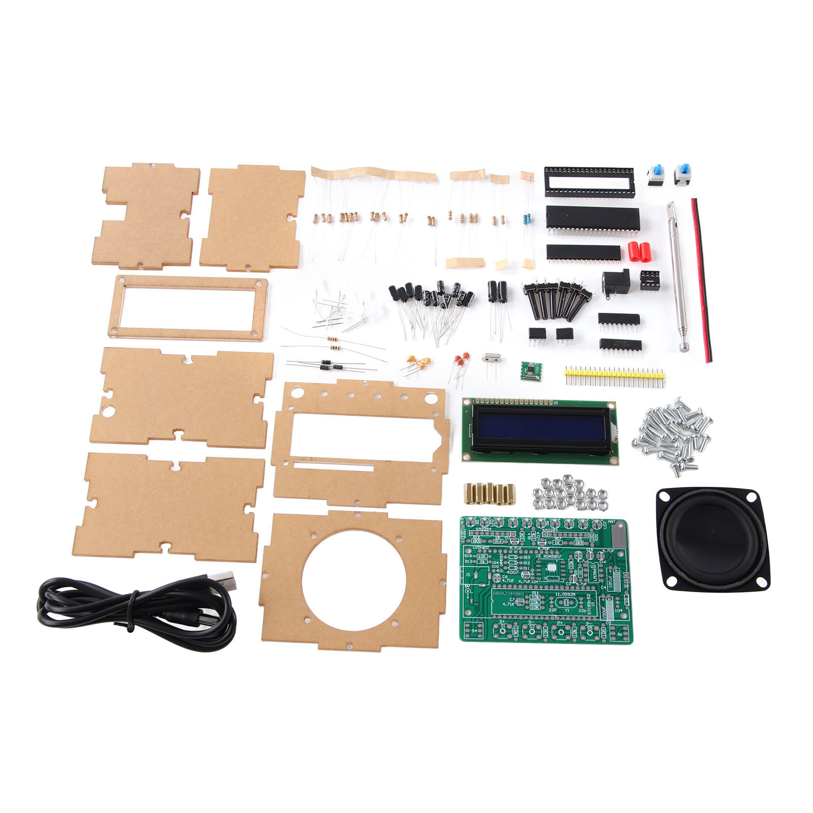 Selbstbau-fm-radio-kit 87-108 Mhz Mit Lcd-bildschirm, Digitalempfänger Mit Blinkender Led Für Bildungsprojekte